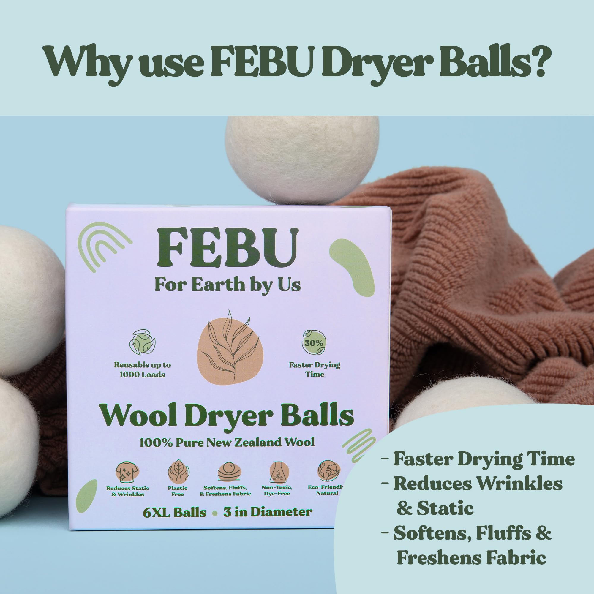 Wool Dryer Balls (6 Count)