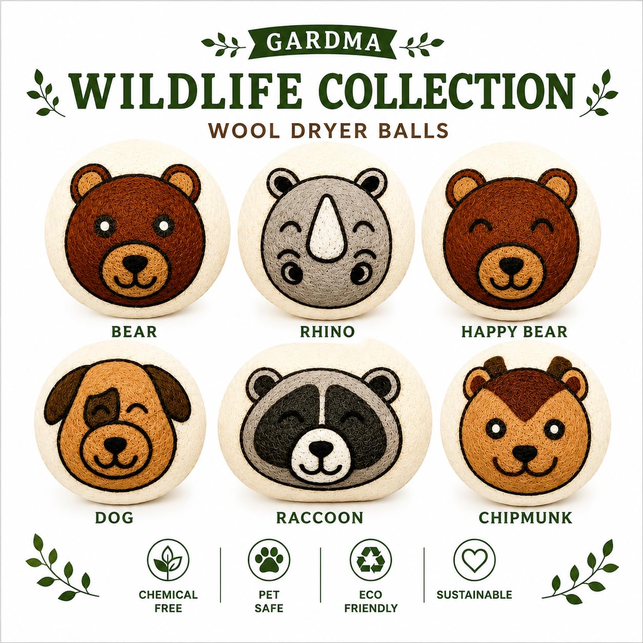 Wool Dryer Balls XL 6 (6 Count)