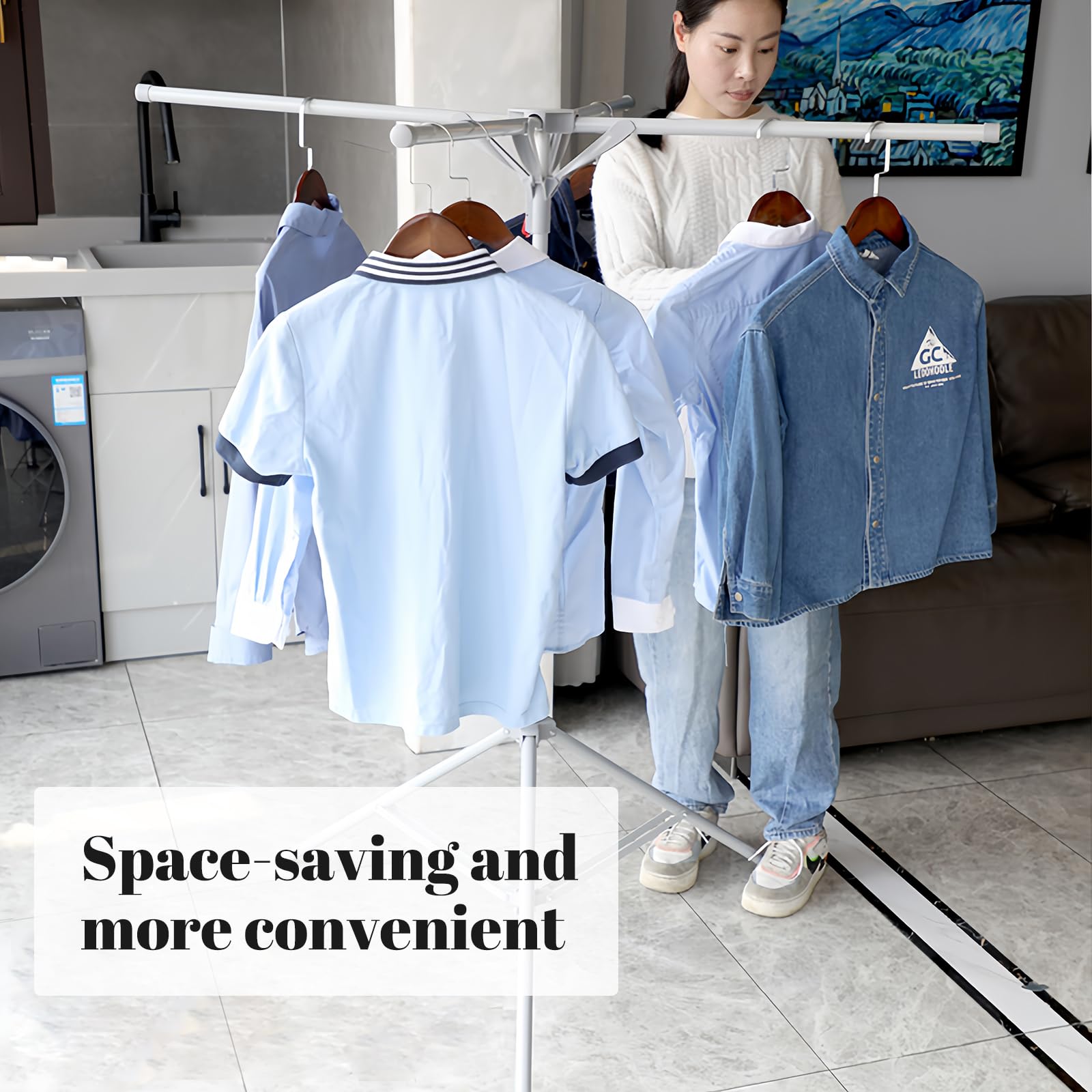 Clothes Drying Rack Foldable & Collapsible Drying Racks Large Capacity Space Saving Indoor Drying Rack for Bedroom