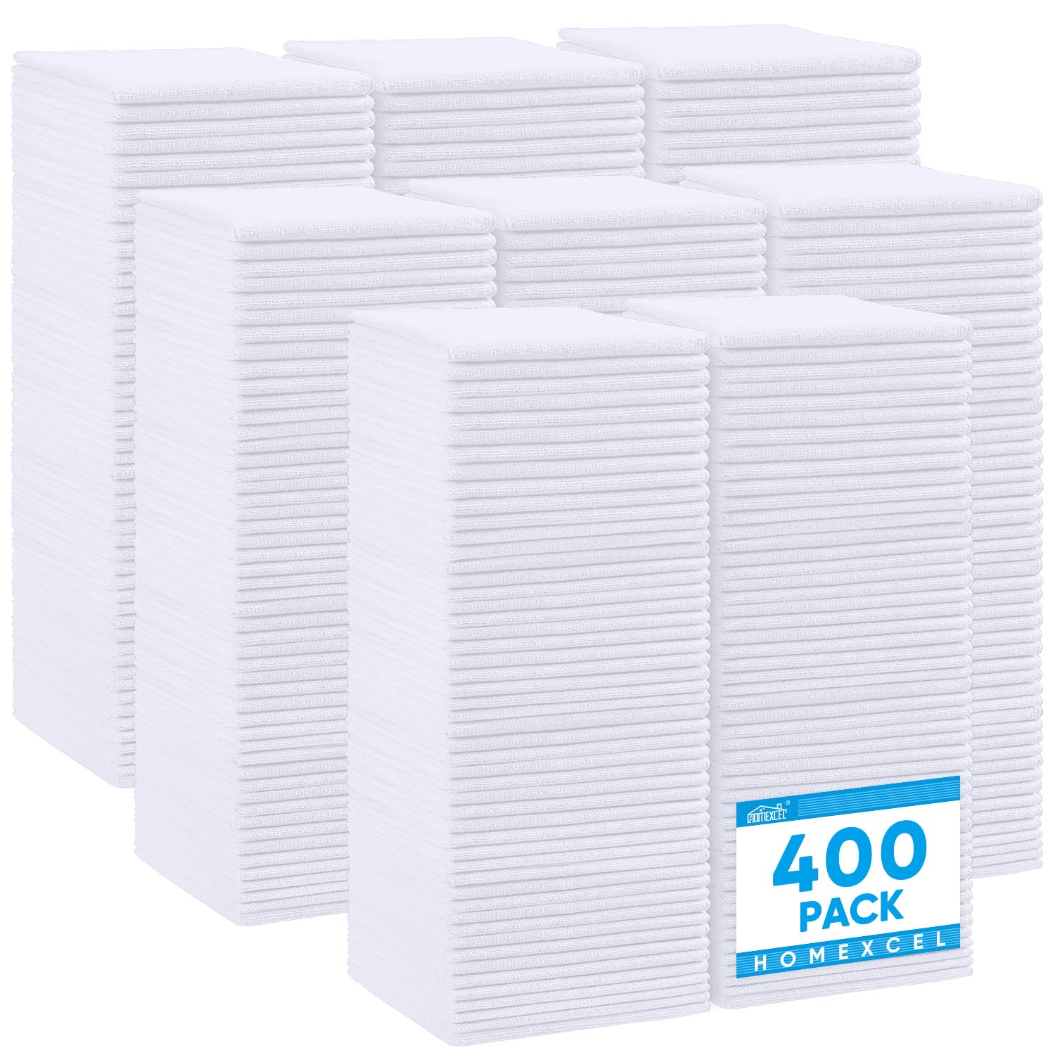 White Microfiber Cleaning Cloth 400 Pack (400 Count)