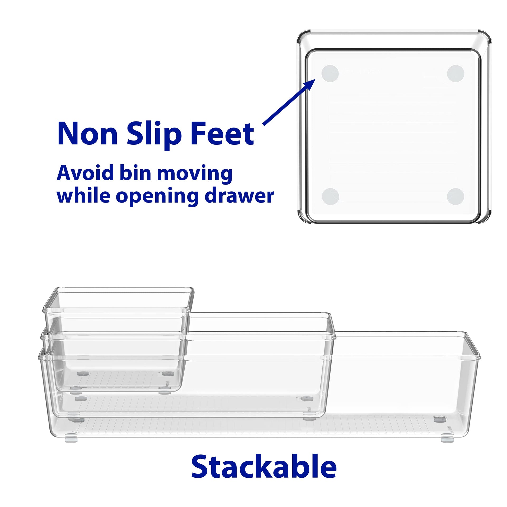 Clear Desk Drawer Organizer