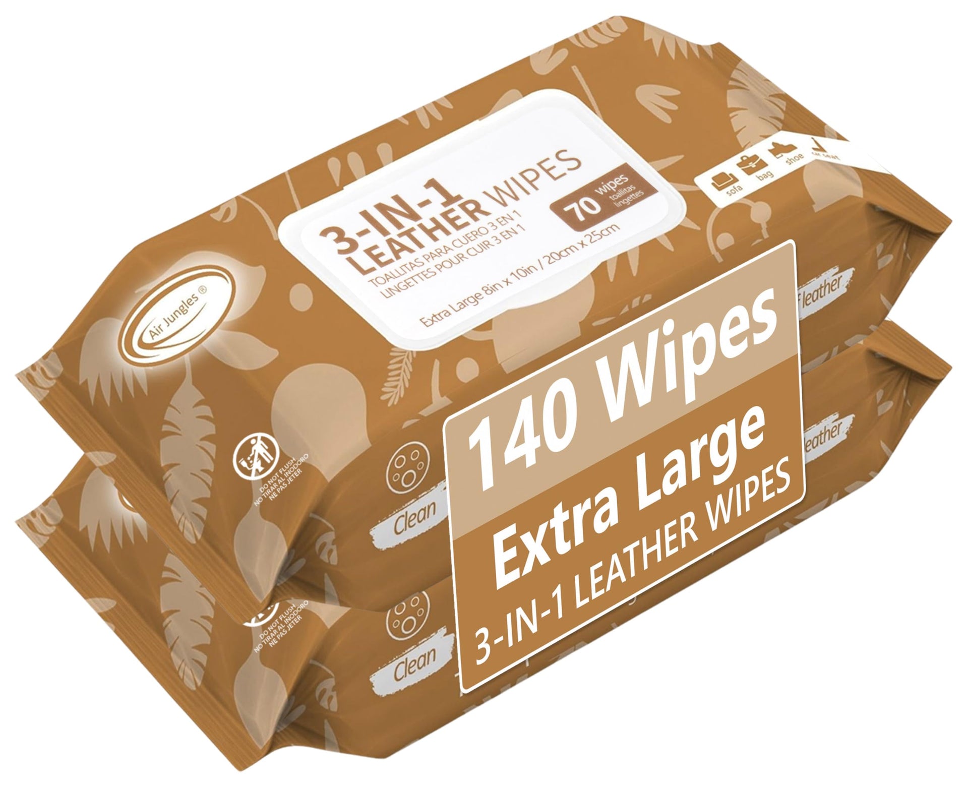 3in1 Leather Cleaner Wipes 140 Count
