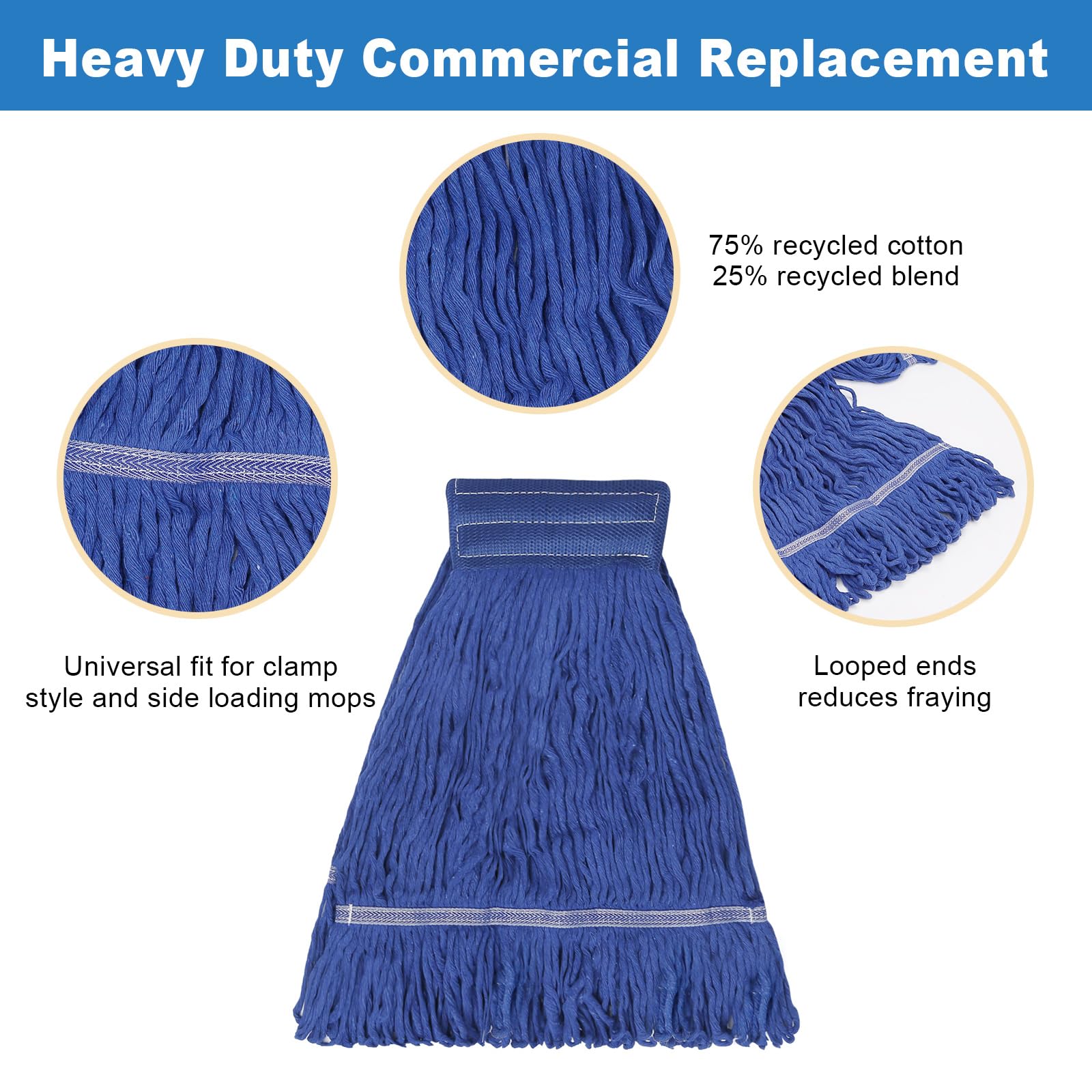 3 Pack 3 Pack Heavy Mop Replace Head - ModHome Supplies