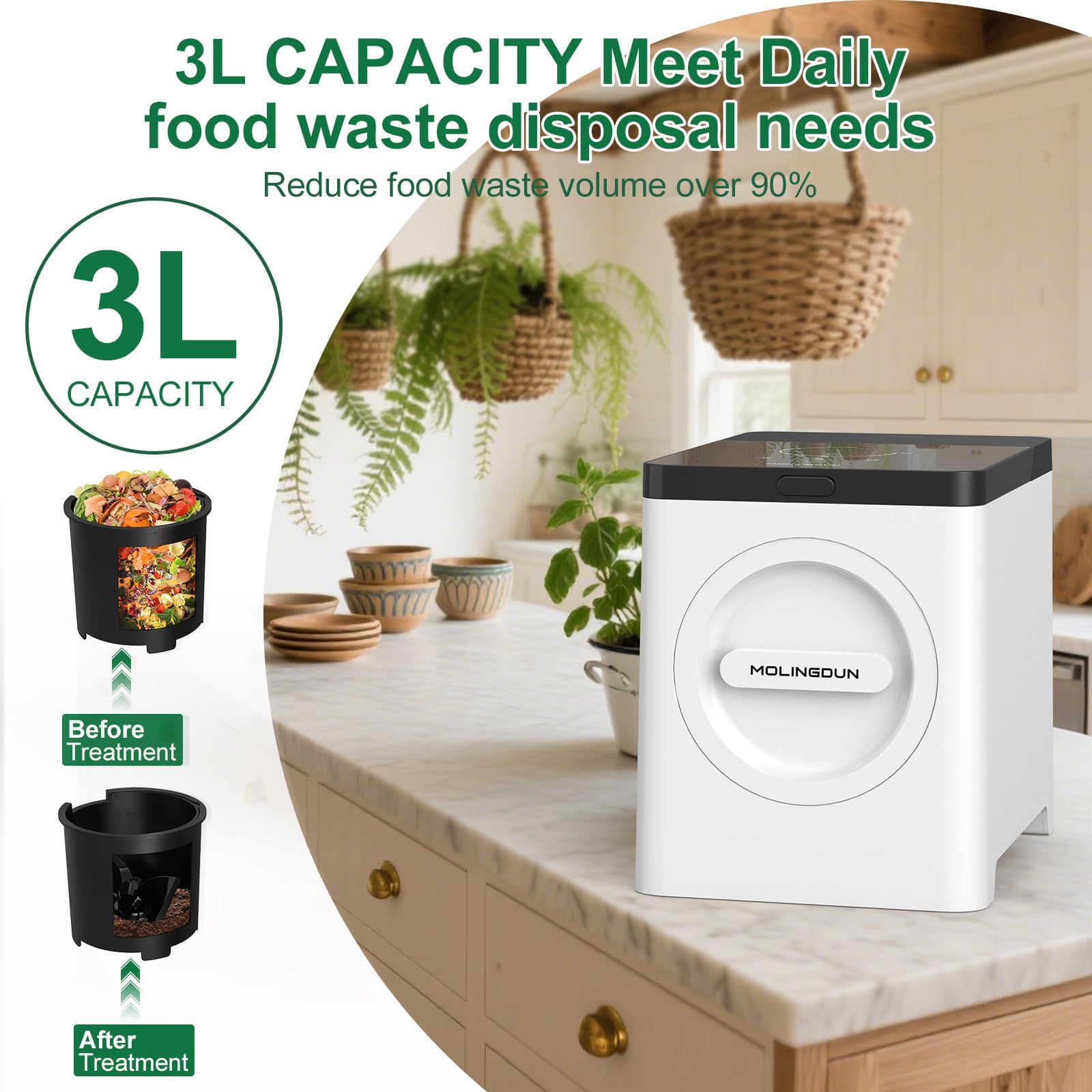 3L Electric Composter for Kitchen