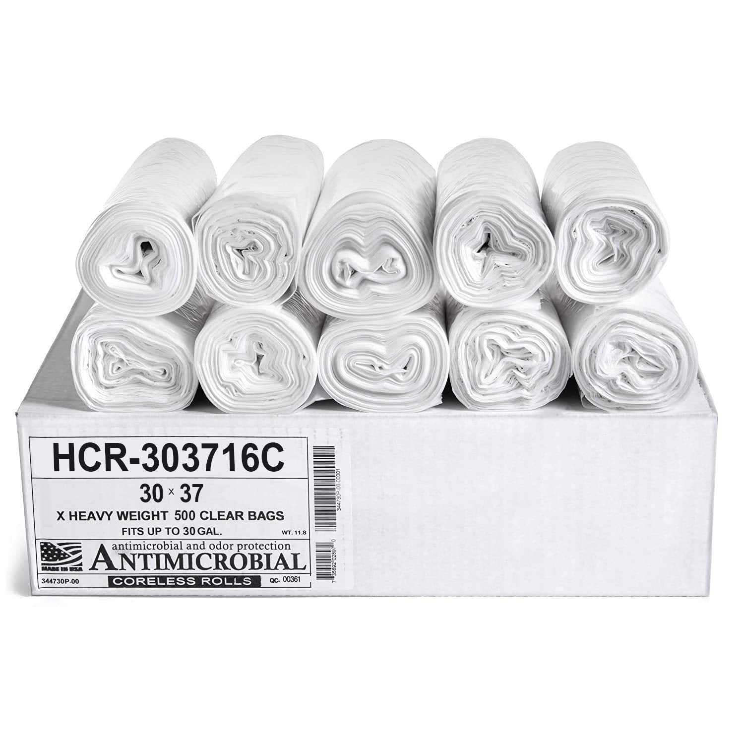 30 Gal Clear Trash Bags (500 Count)
