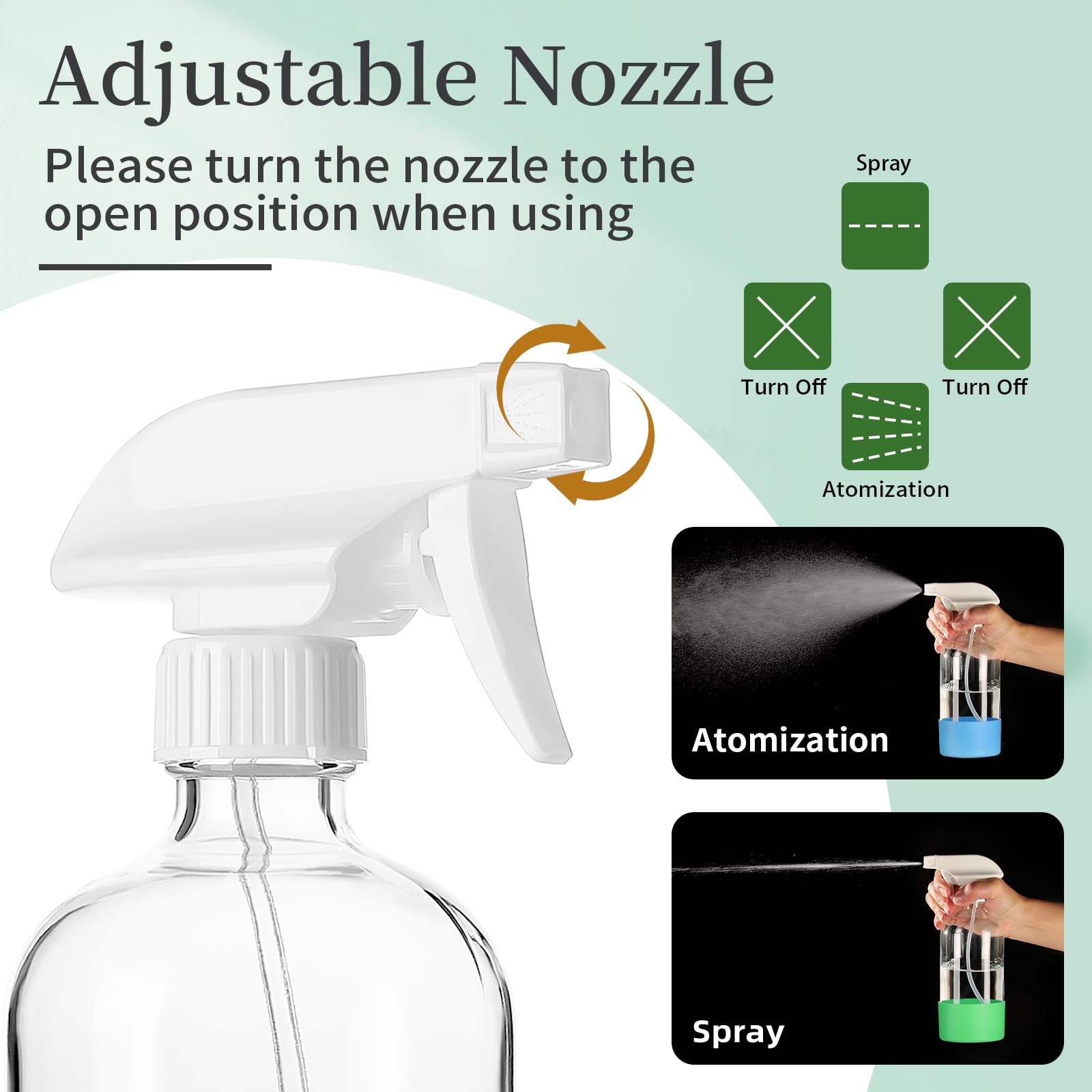 2 Pack Glass Spray Bottles with Silicone Sleeve (2 Count)