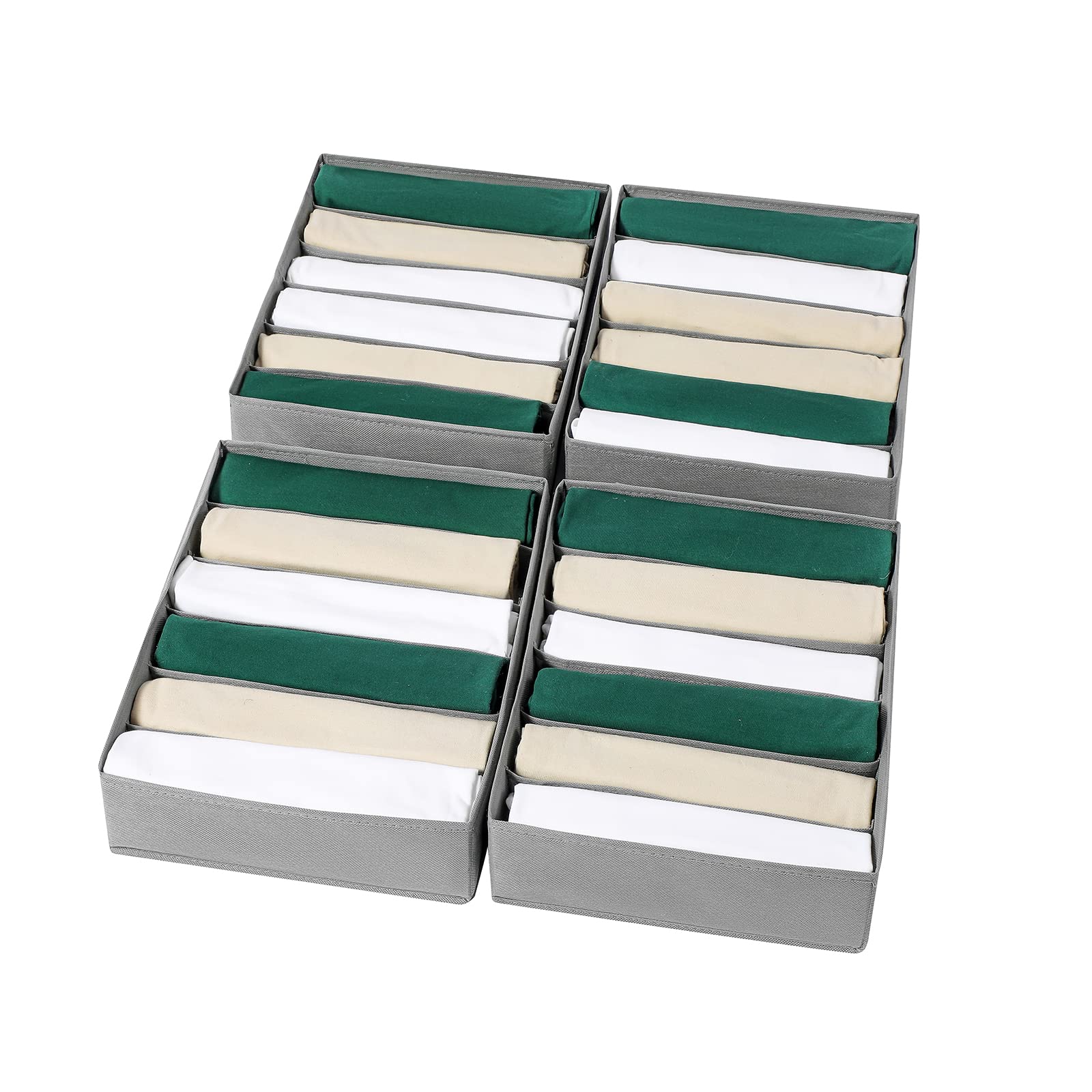 4 Packs T shirt Drawer Organizers for Clothing (4 Count)