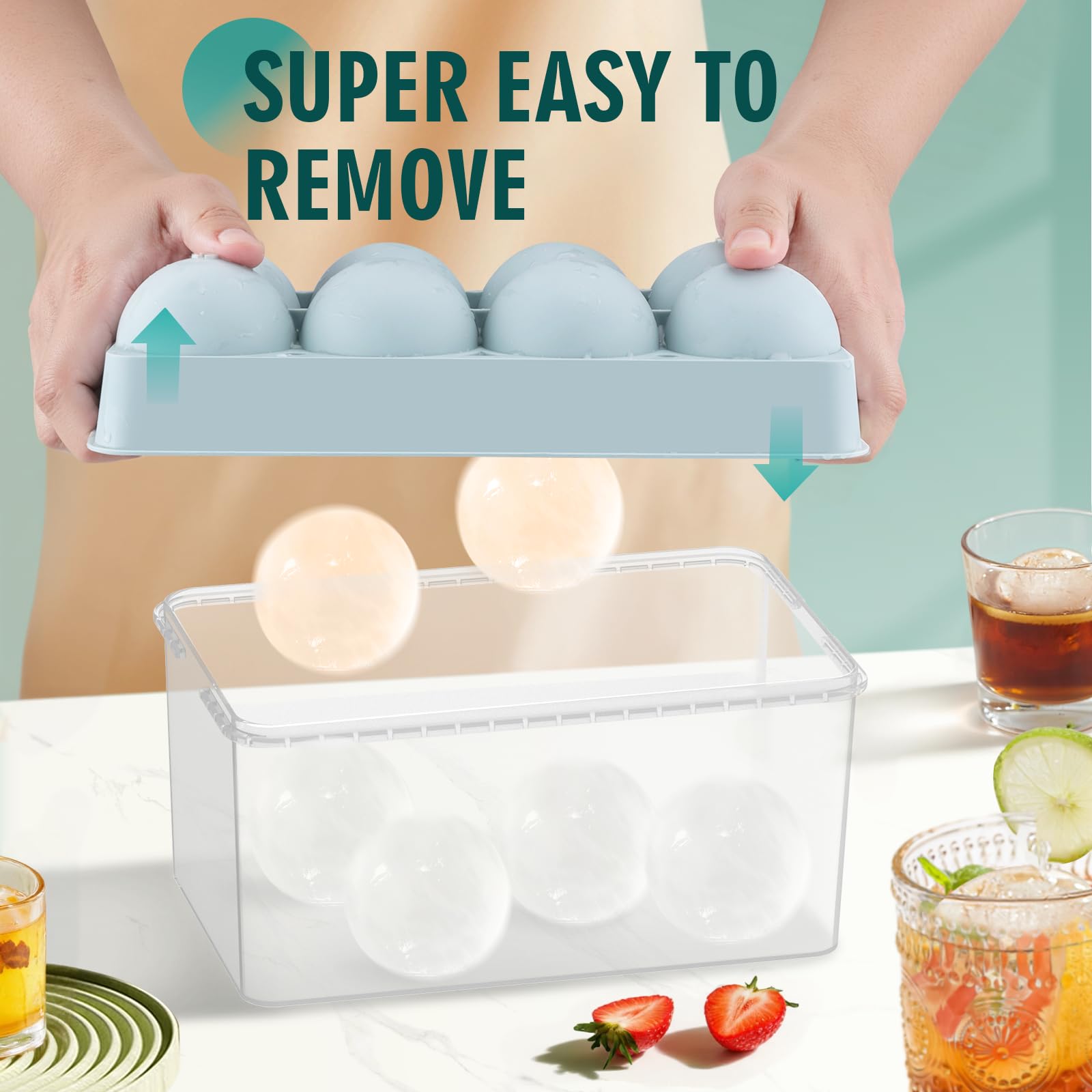 2.5 Inch Large Ice Cube Molds (34.4 Ounce)