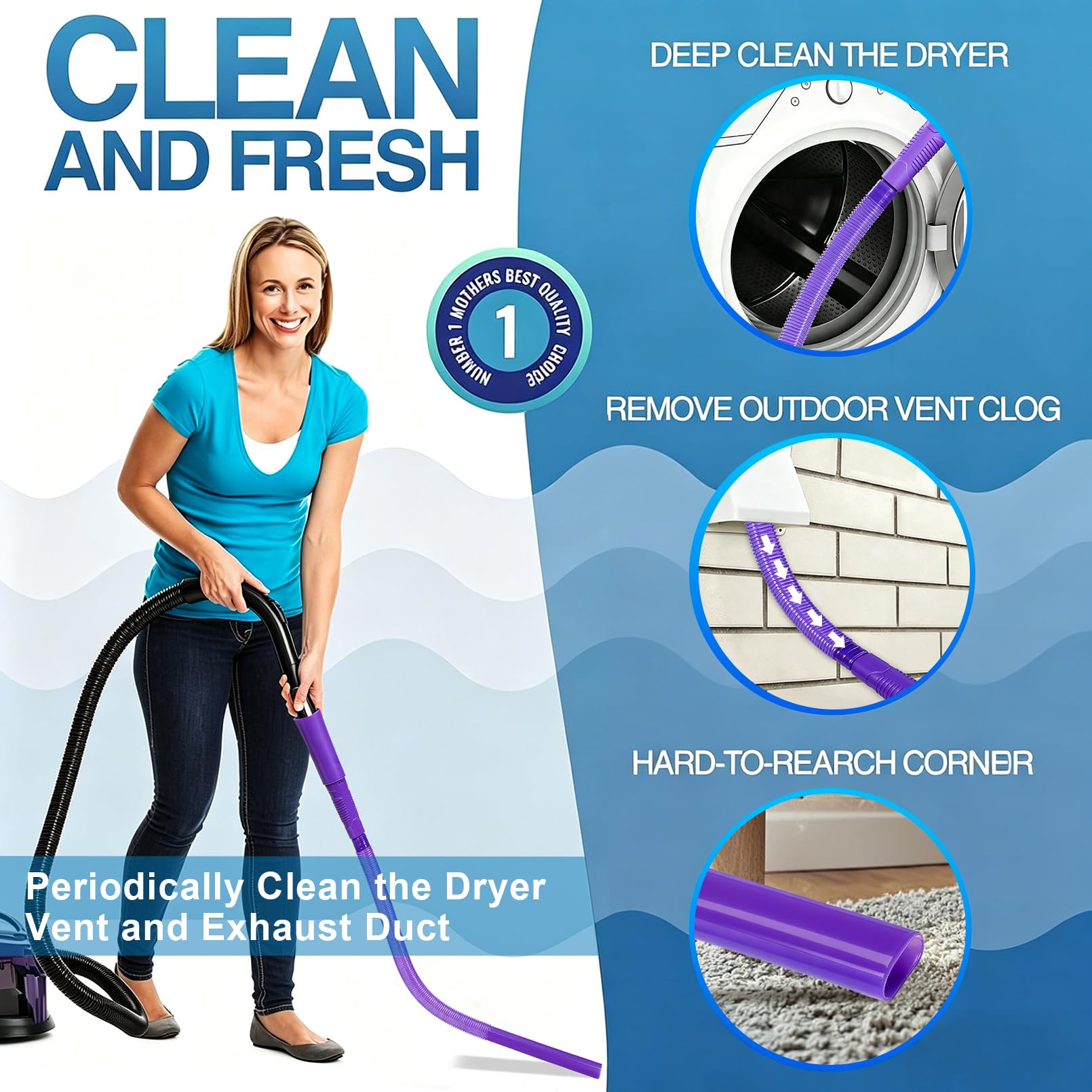 3 Pieces Dryer Vent Cleaner Kit (16 Ounce)