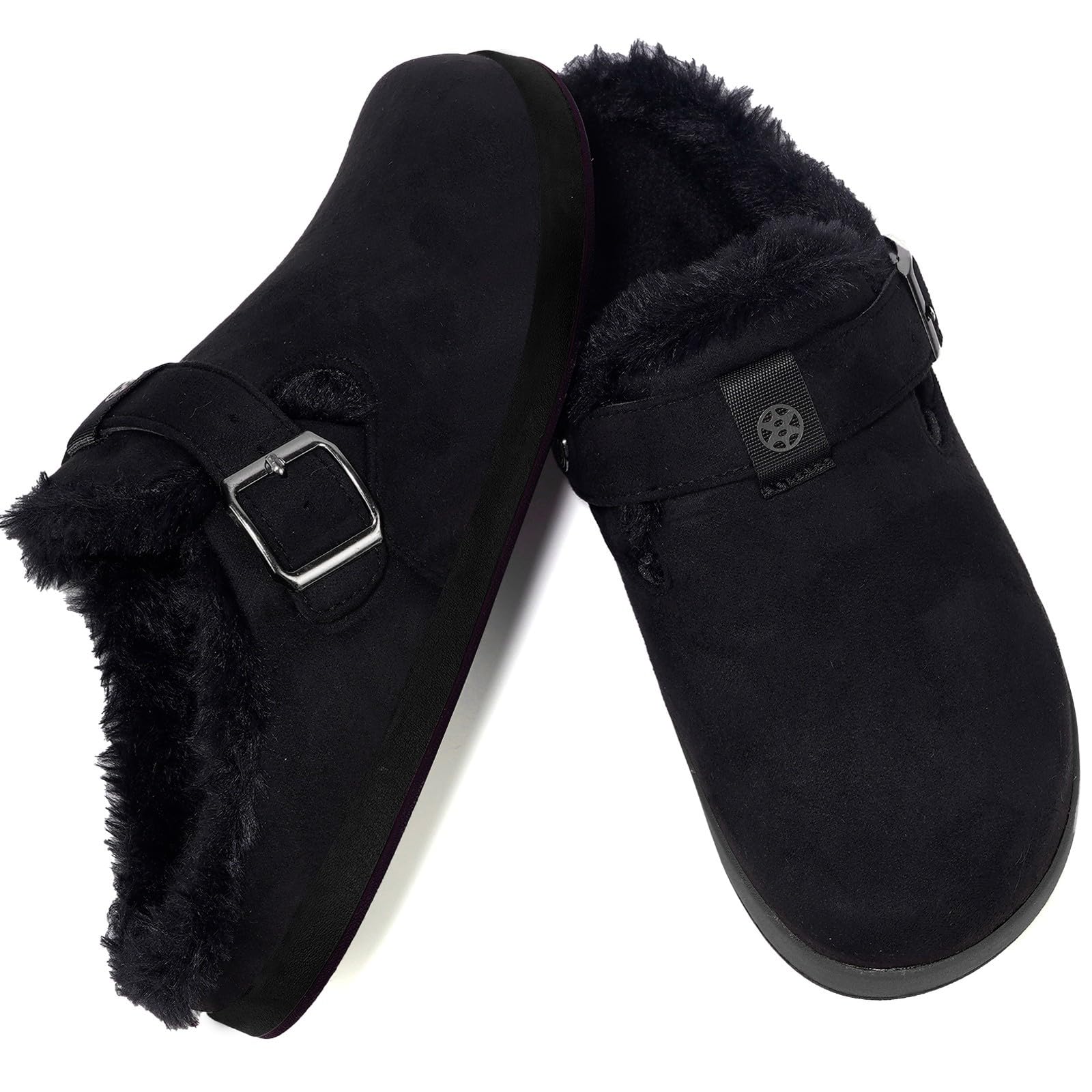 Fur Lined Clogs for Women Men Winter Slippers