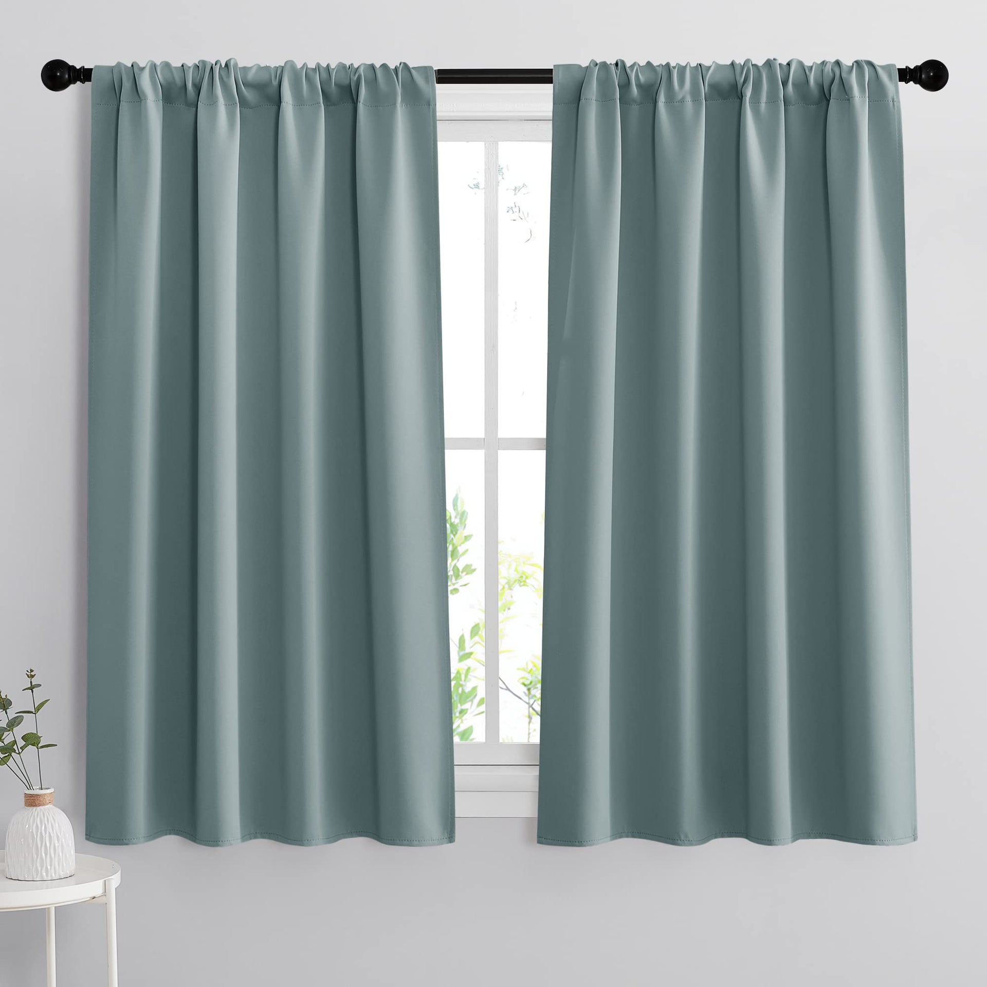 Small Window Curtains 45 inches Length for Kitchen Cafe Bathroom