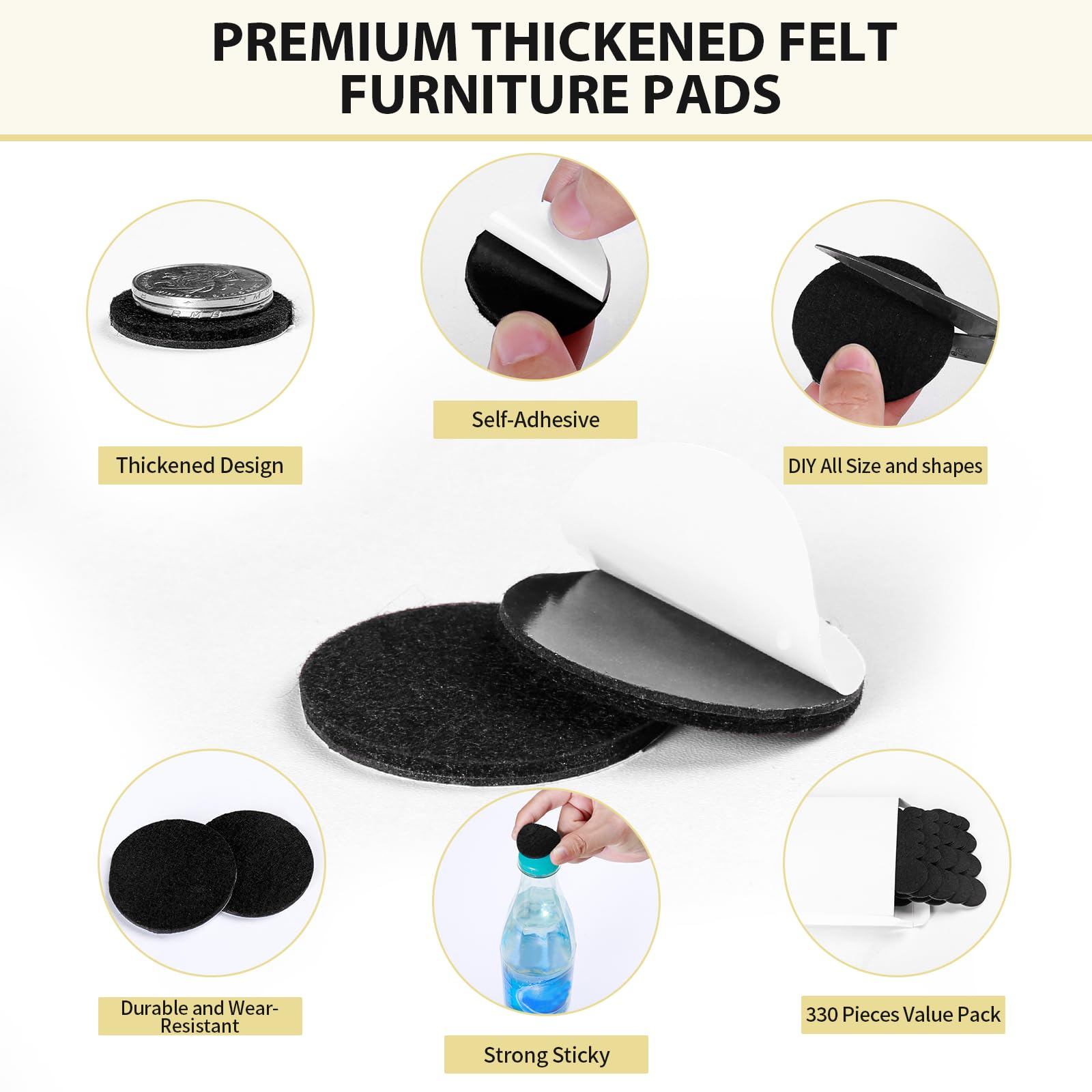 Felt Furniture Pads (330 Count)