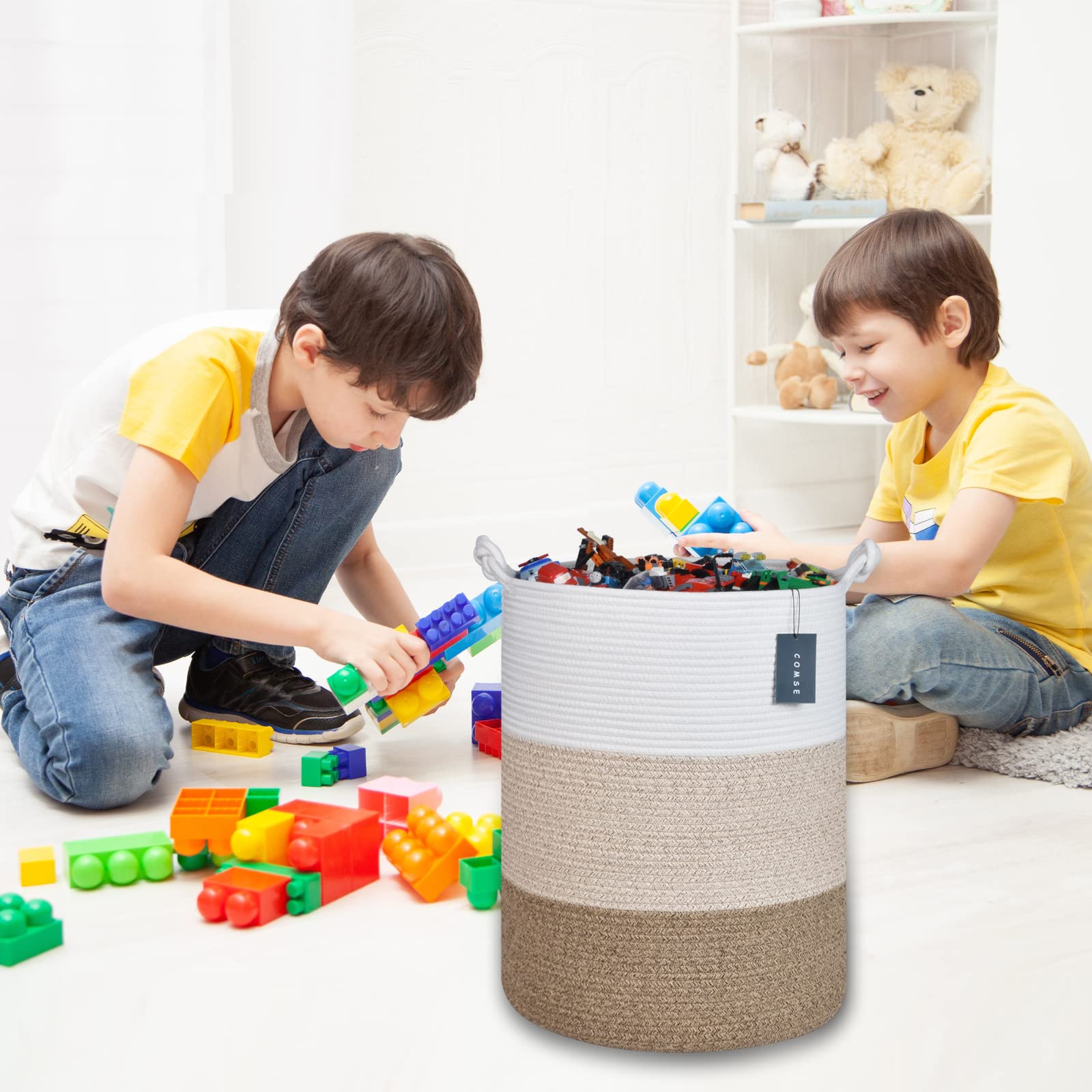 Tall Woven Blanket & Laundry Basket