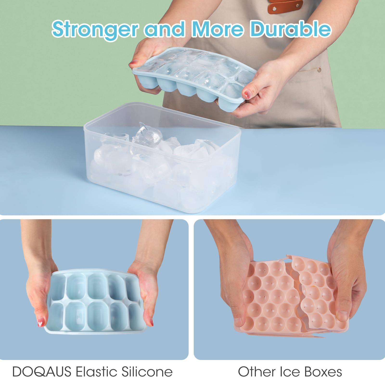 Ice Cube Tray with Lid and Bin (4 Count)