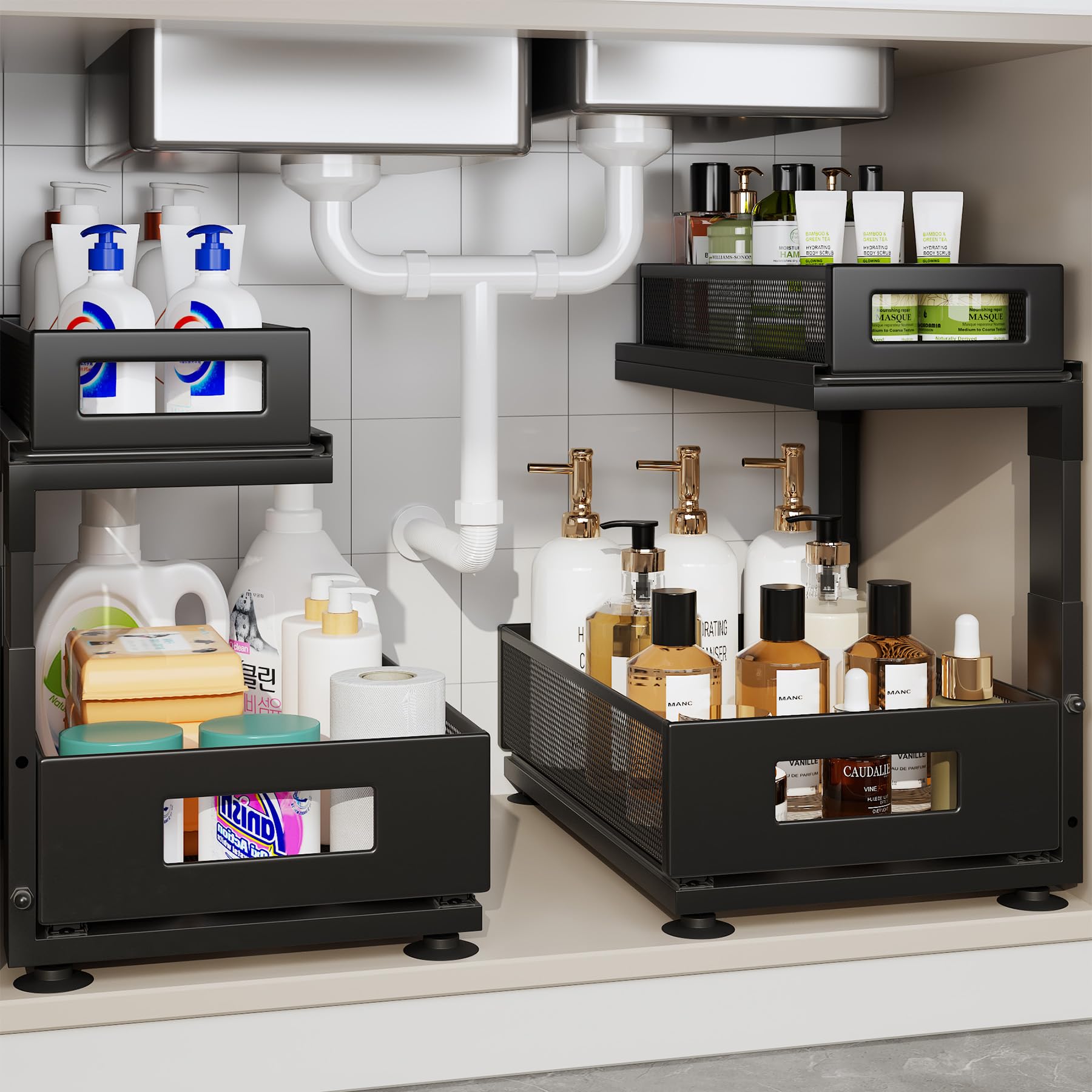 2 Pack Under Sink Organizer with Next (2 Count)