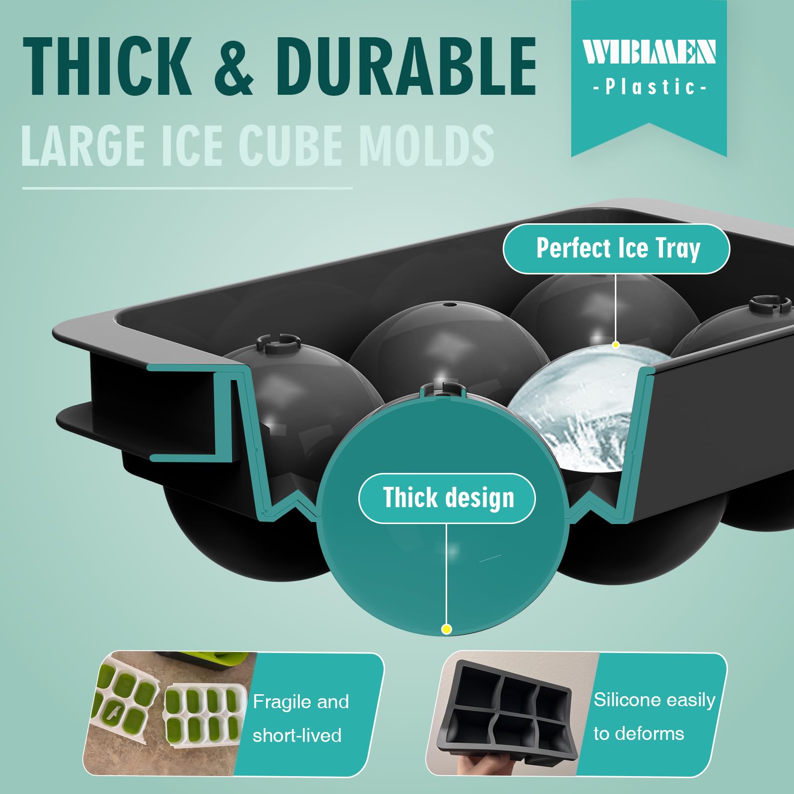 1.9 Inch Large Ice Cube Molds (13.92 Ounce)