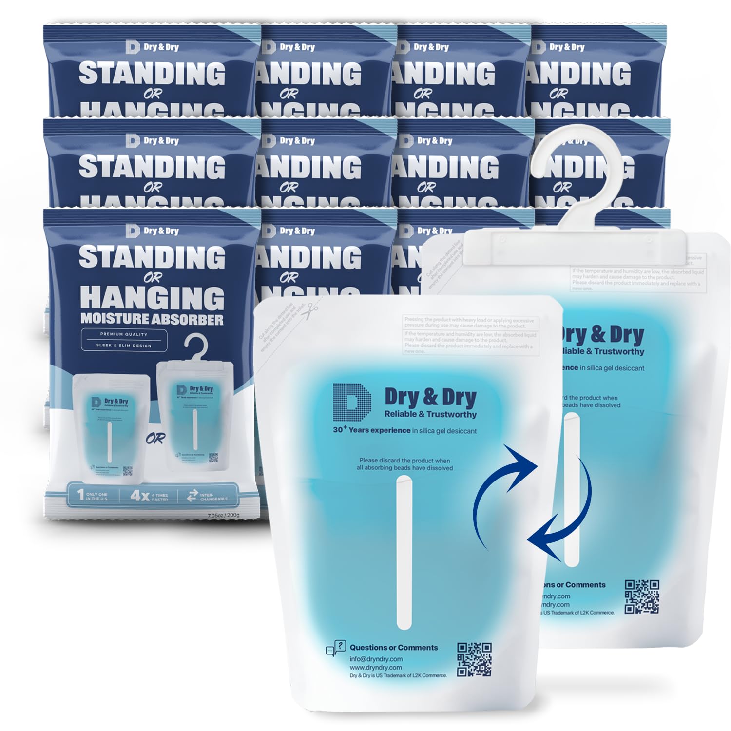 12 Packs Hybrid Moisture Absorbers & Musty Odor Eliminator Dehumidifier to Control Excess Moisture for Basements (12 Count)