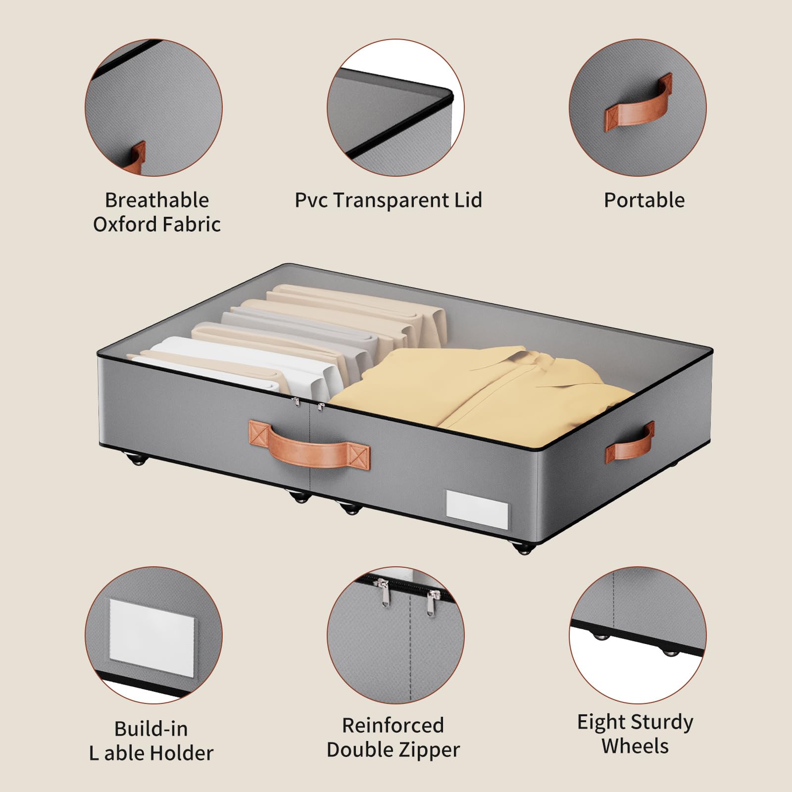 Under bed Storage With Wheels (2 Count)