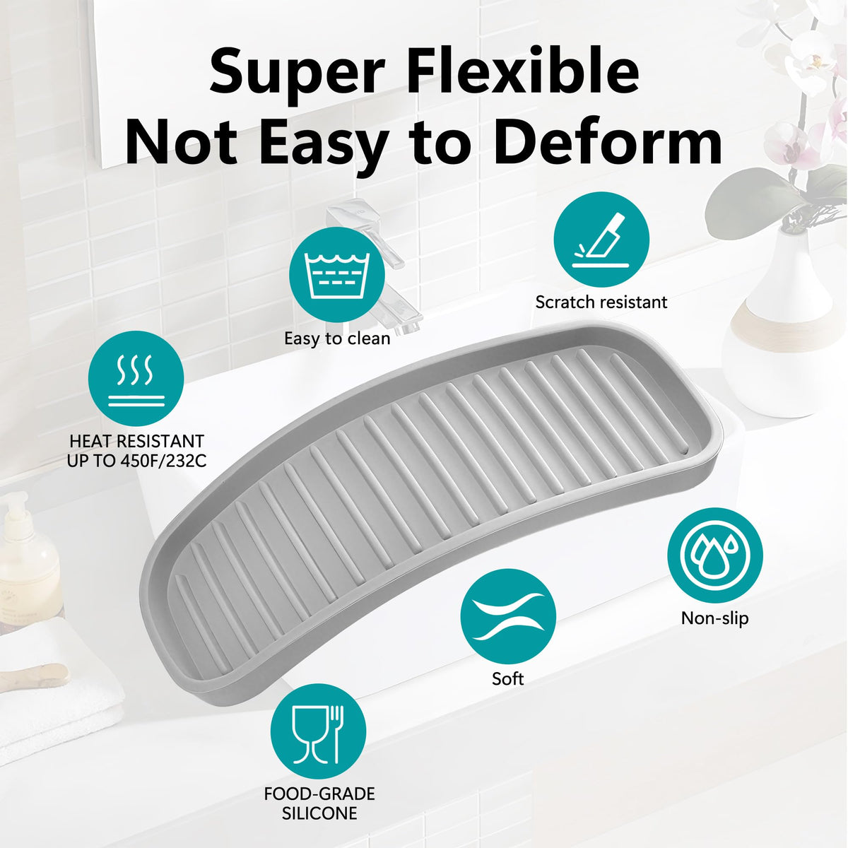 Silicone Sponge Holder for Kitchen Sink (2 Count)