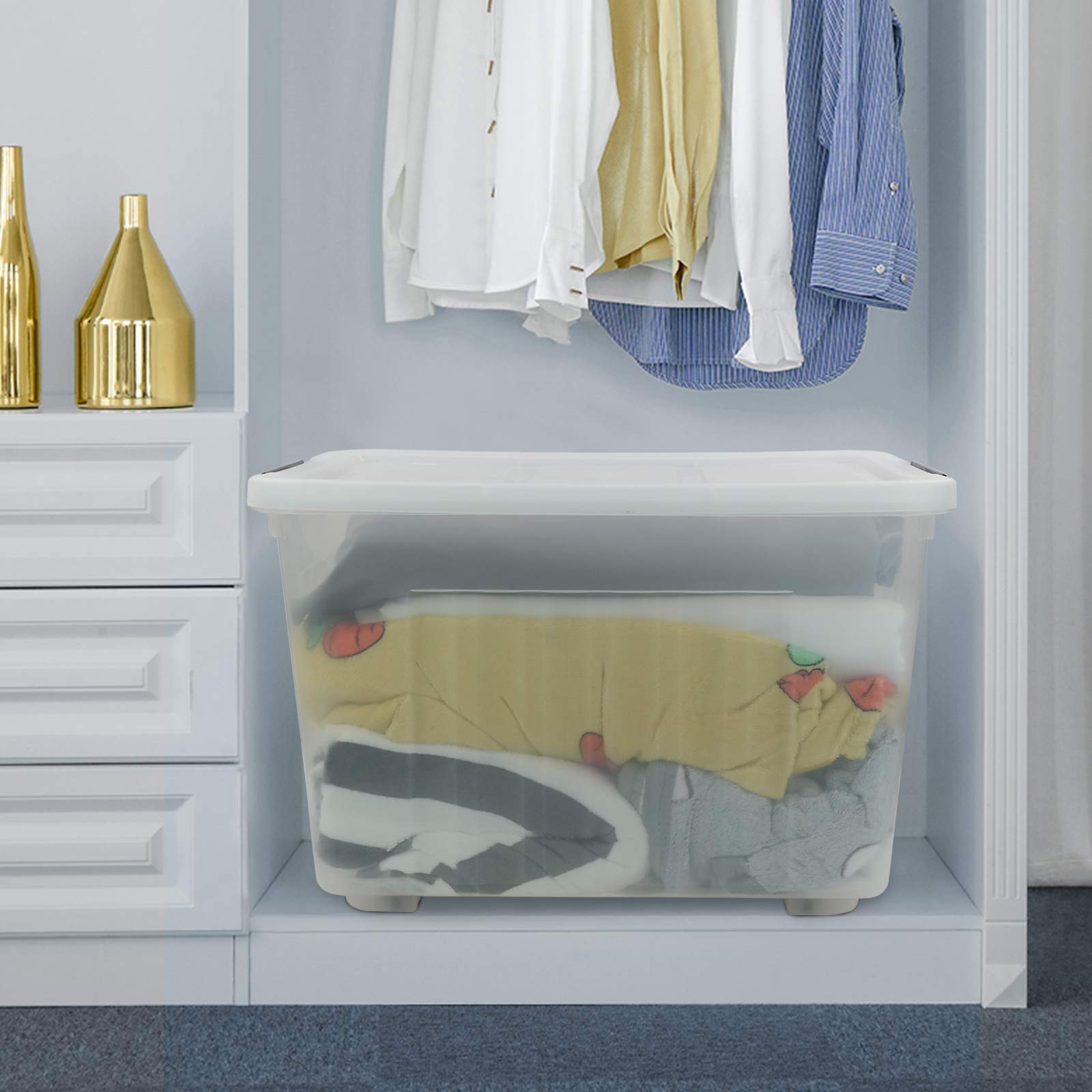 70 Qt Clear Latching Plastic Storage Containers with Lids (4 Count)