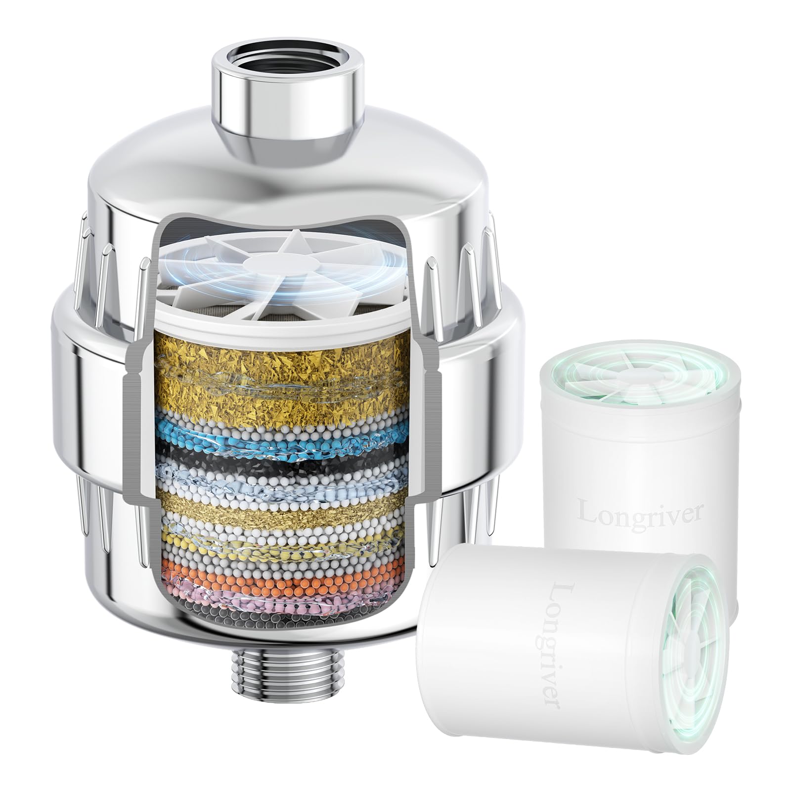 R7 Shower Filter with 2 Replacement Cartridges