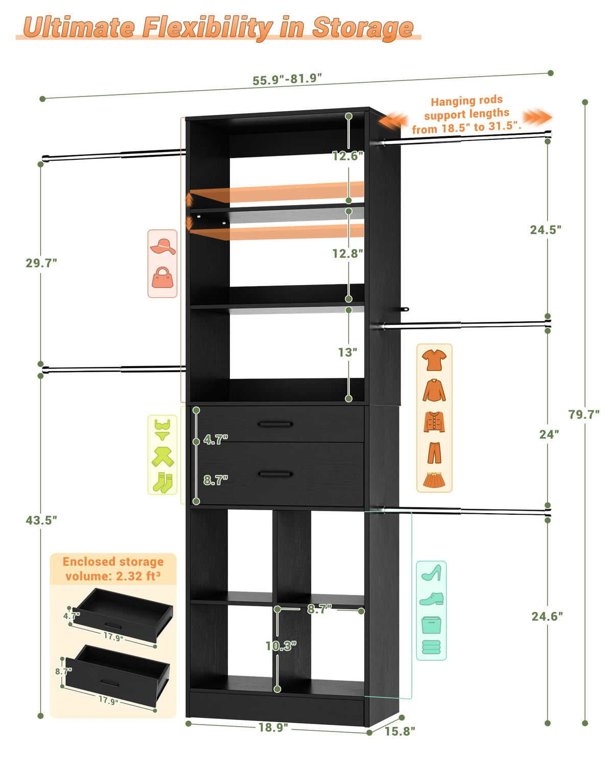 Small Closet System (6 Count)