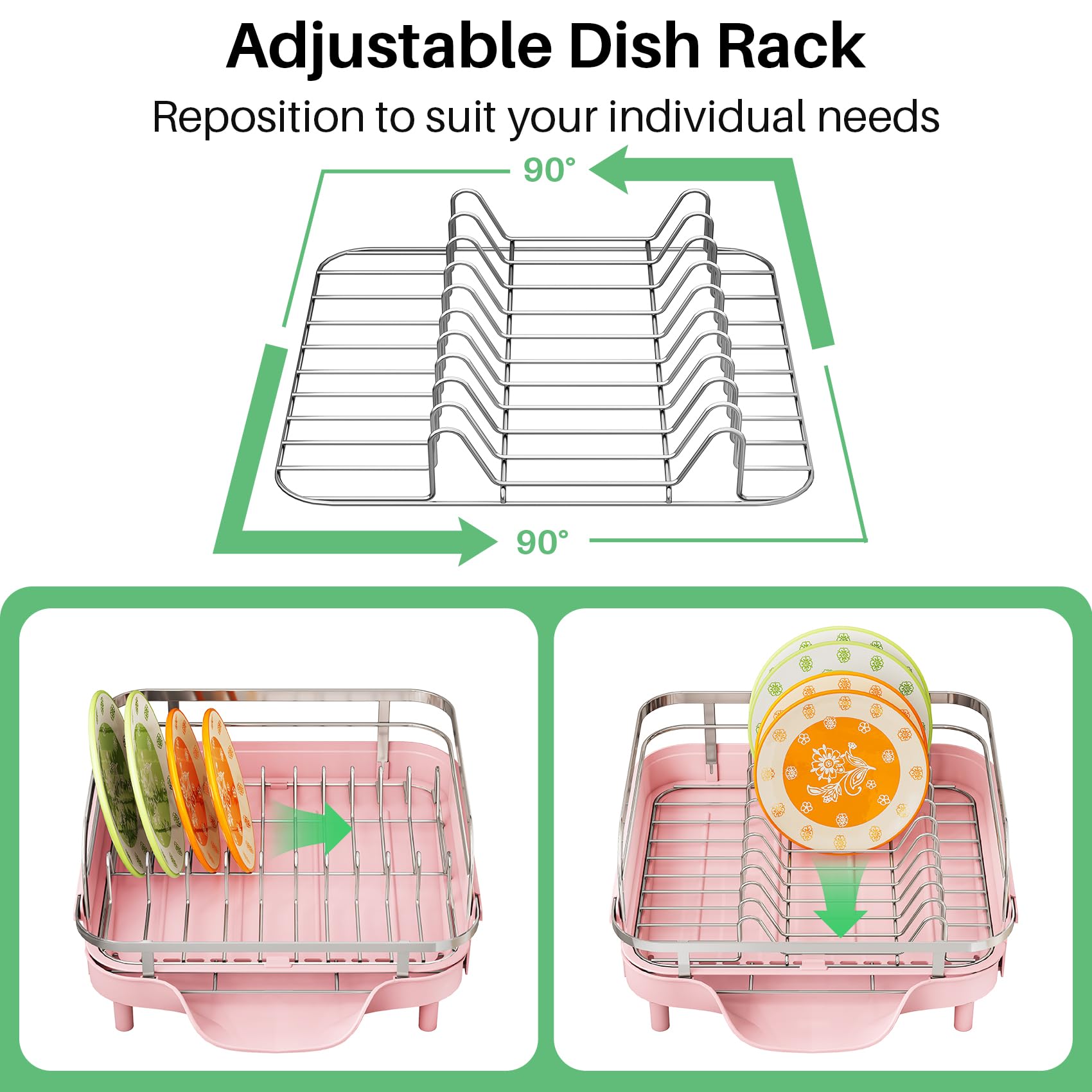 Expandable Dish Drying Rack for Small Kitchen Counter