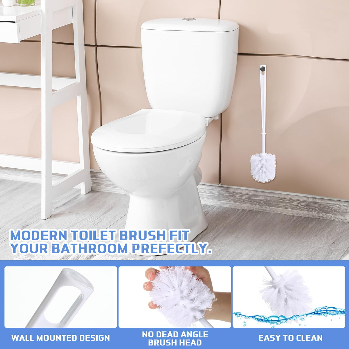 1 Pcs White Toilet Bowl Brush