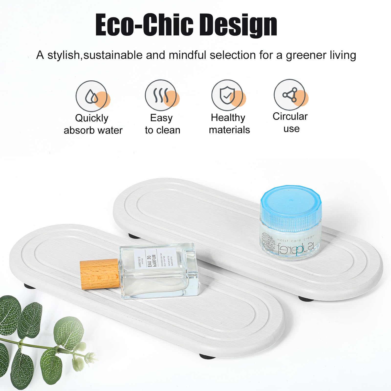 2PCS Water Absorbing Stone Tray (2 Count)