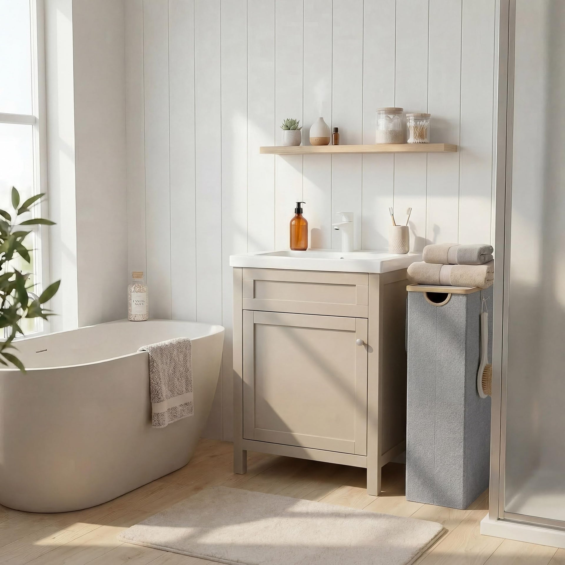 Slim Laundry Basket with Lid
