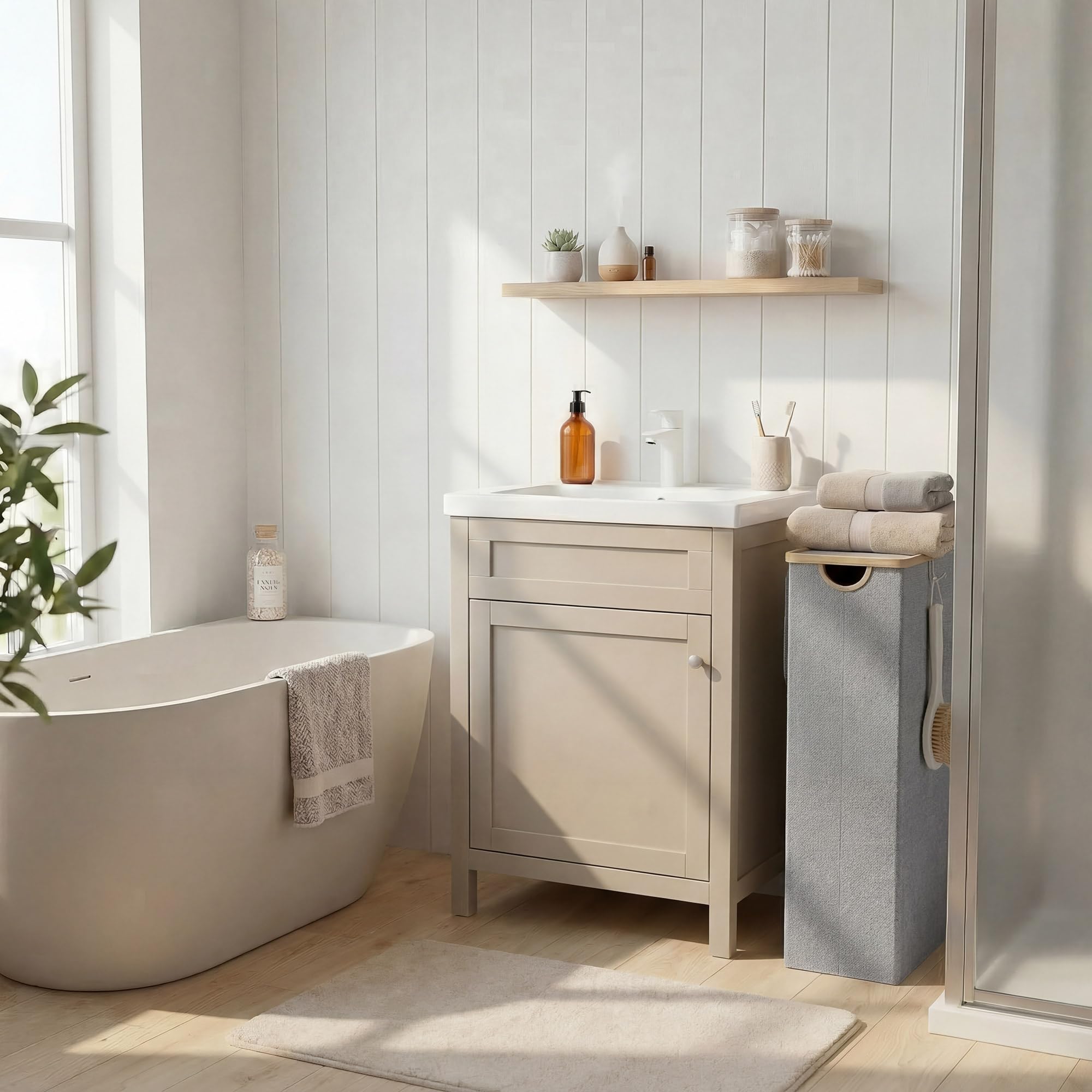 Slim Laundry Basket with Lid