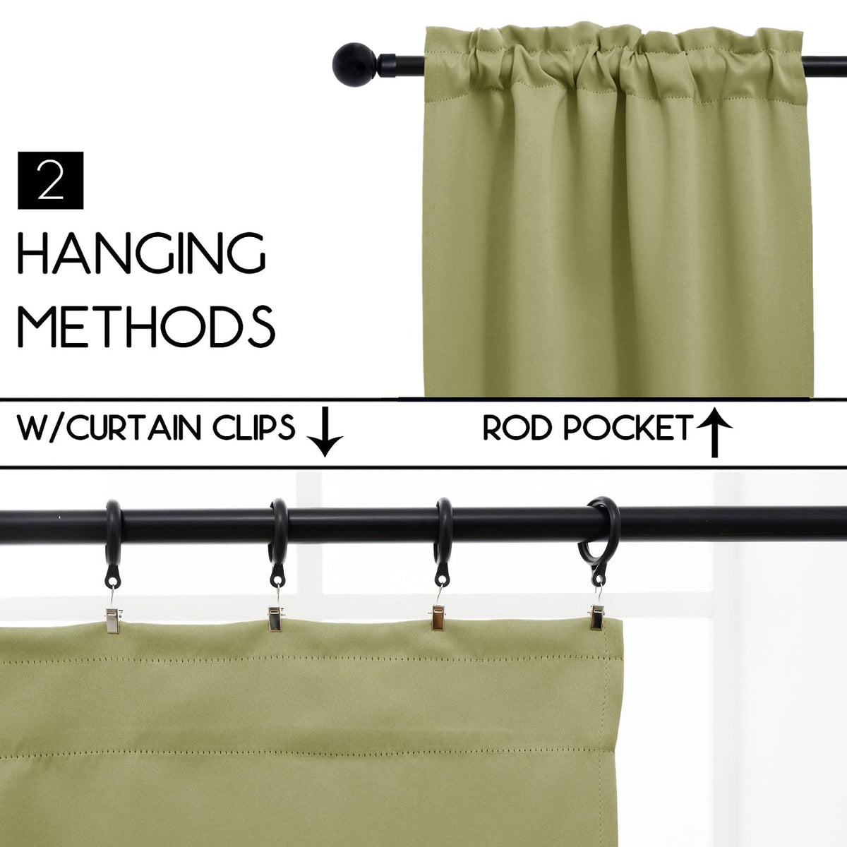Rod Pocket Tier Curtain (2 Count)