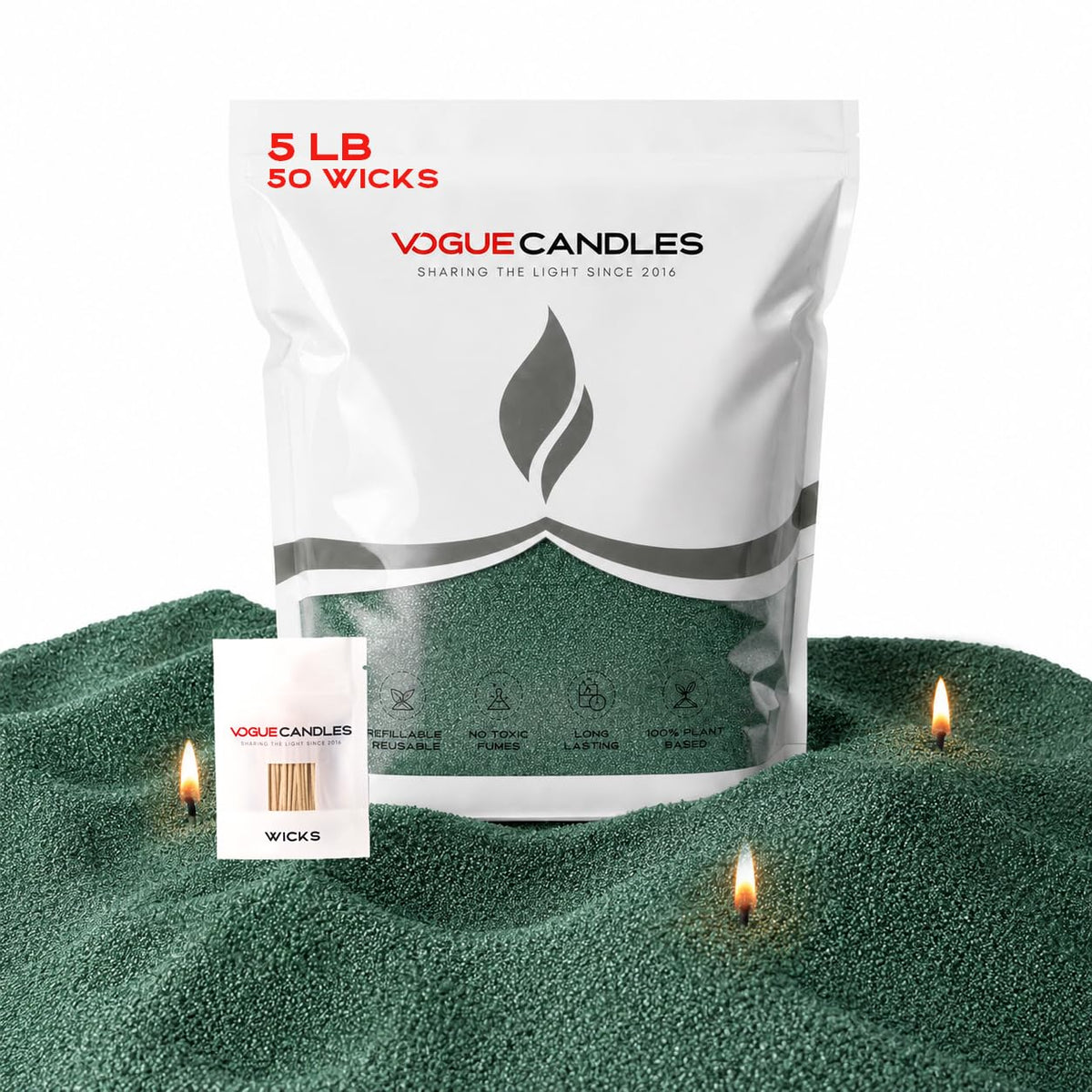 Vogue Candles Green Pearled Candle Sand Wax (80 Ounce)