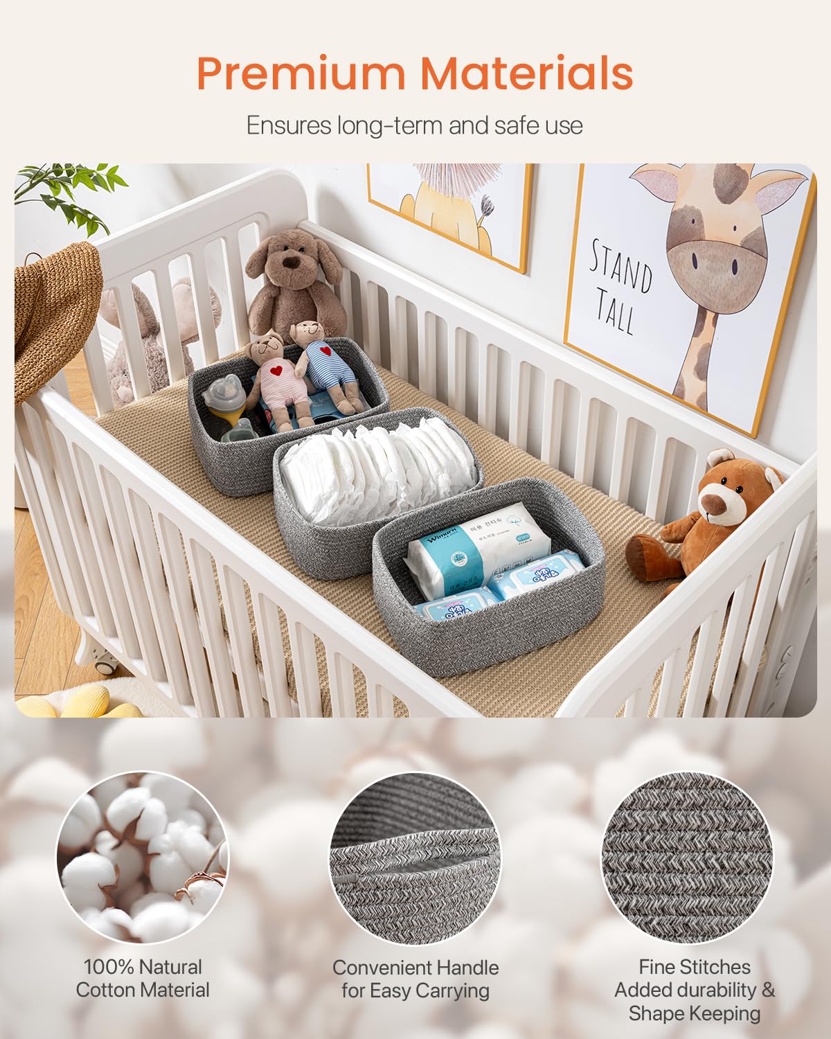 Small Woven Storage Basket for Organizing (3 Count)