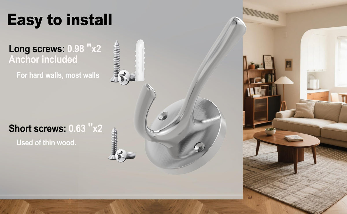 Brushed Nickel Wall Hooks Towel Hooks
