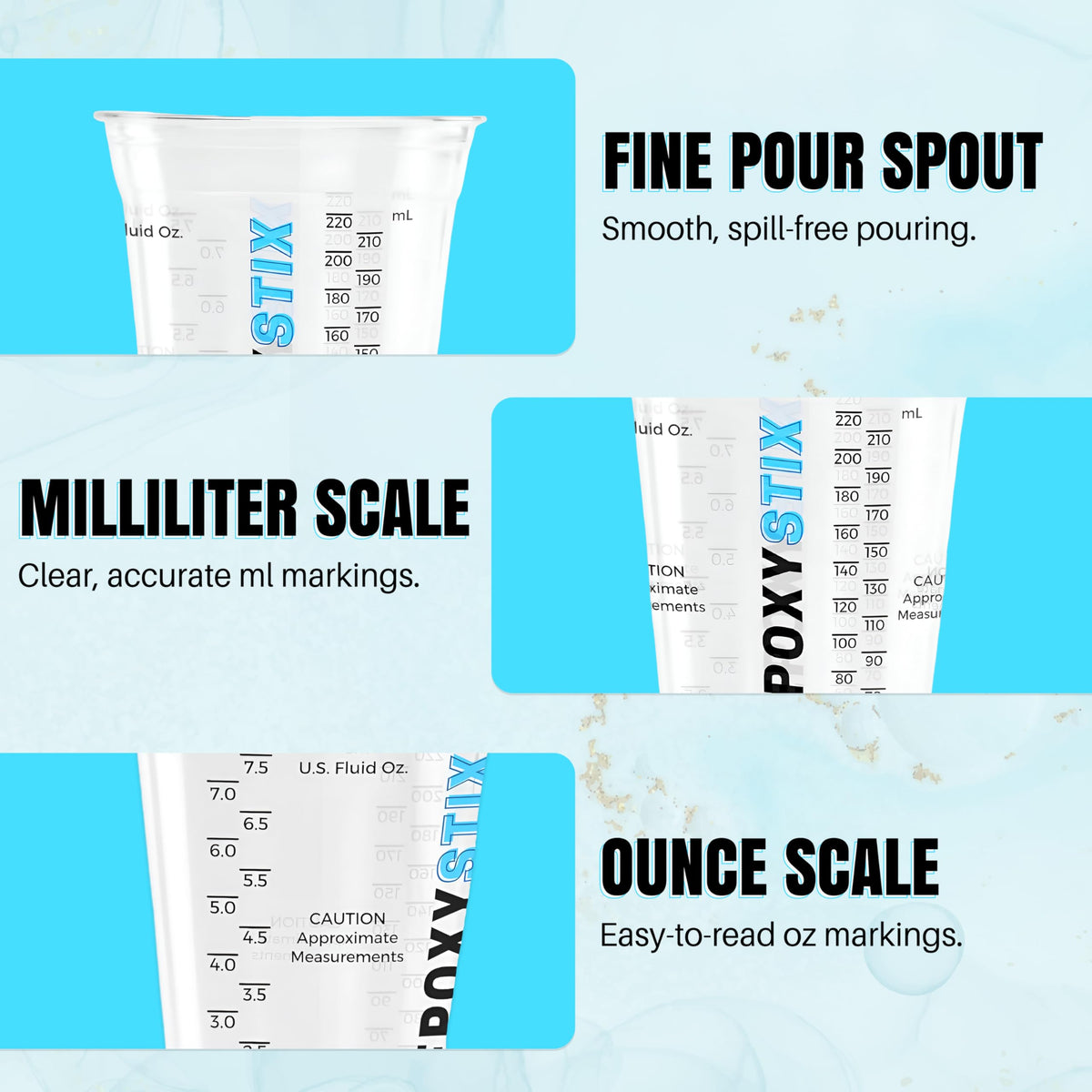 Pack of 50] 10oz Disposable Graduated Measuring Cups for Mixing