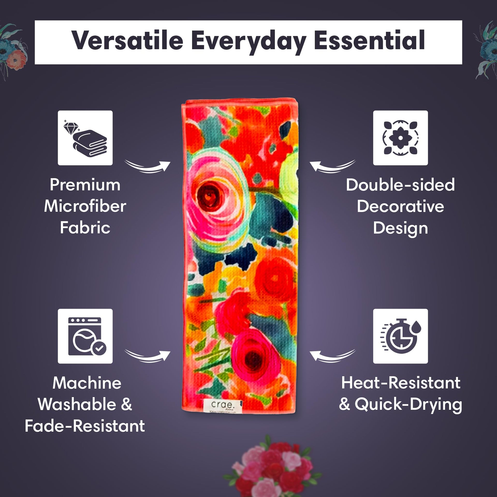 Double Sided Microfiber Hand Towels (2 Count)