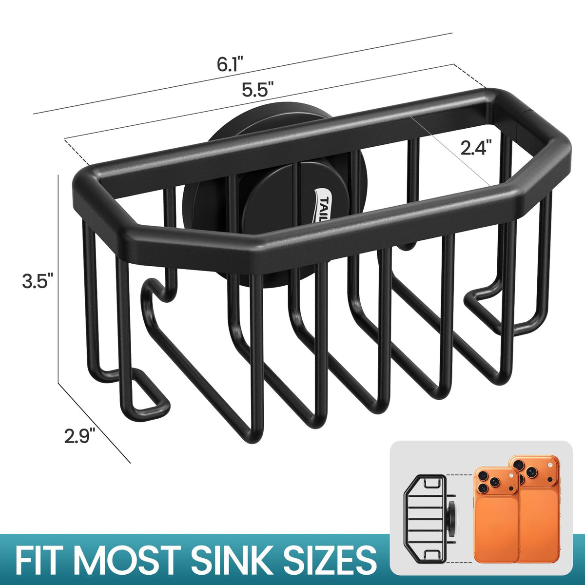 Sponge Holder for Kitchen Sink with Suction Cup