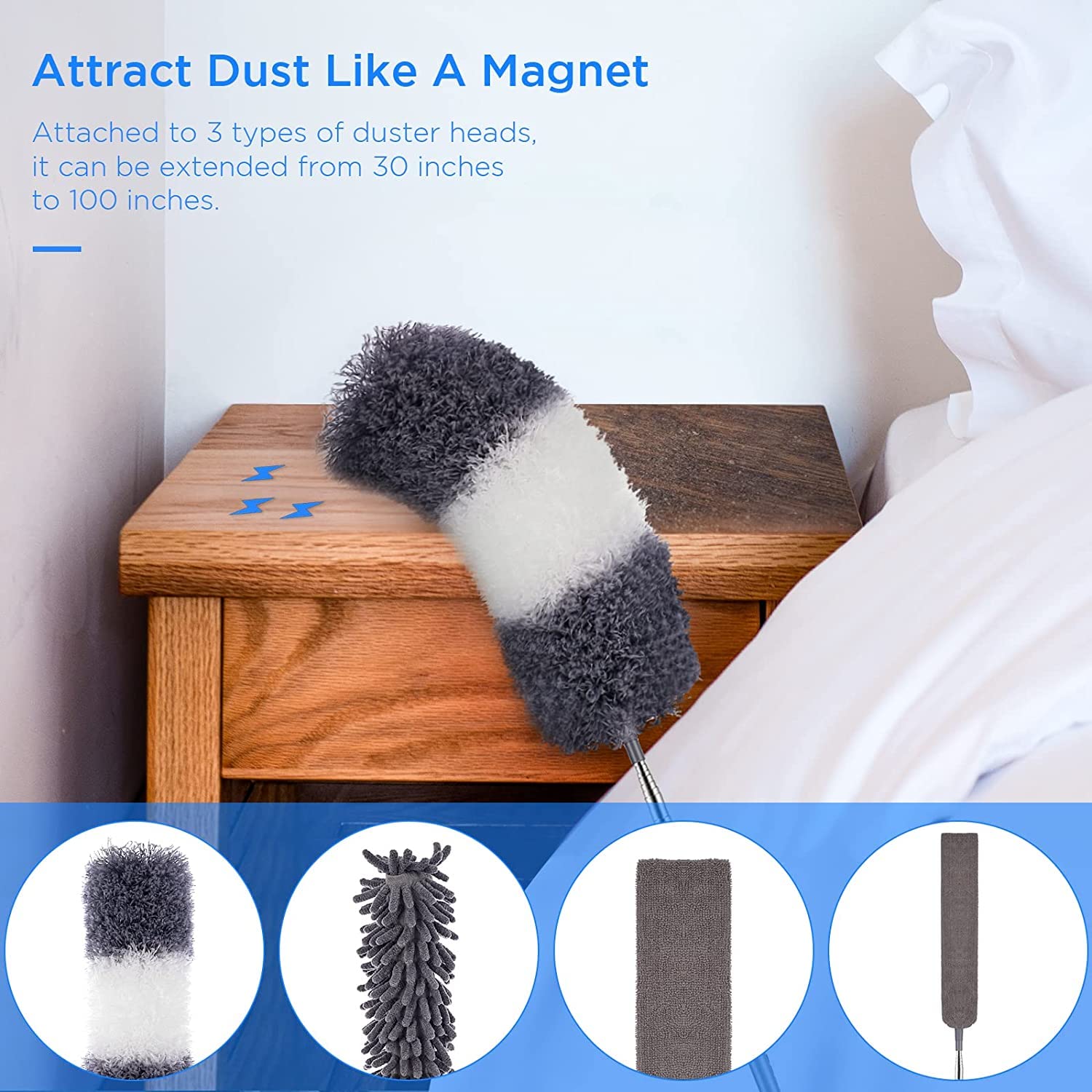 Microfiber Feather Duster Kit with Extension Pole