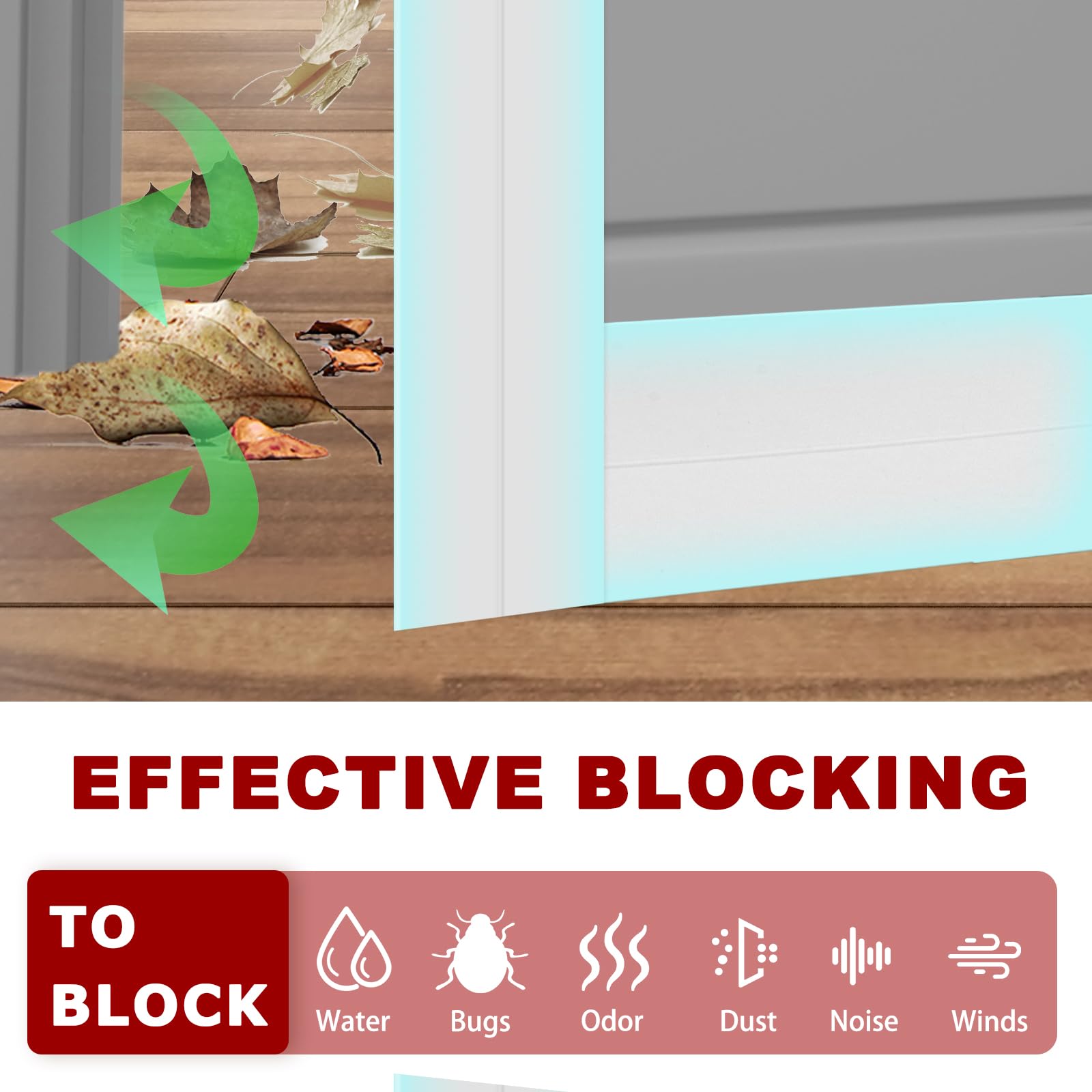 Weather Stripping Door Seal Self Adhesive Door Draft Stopper (20 Foot)