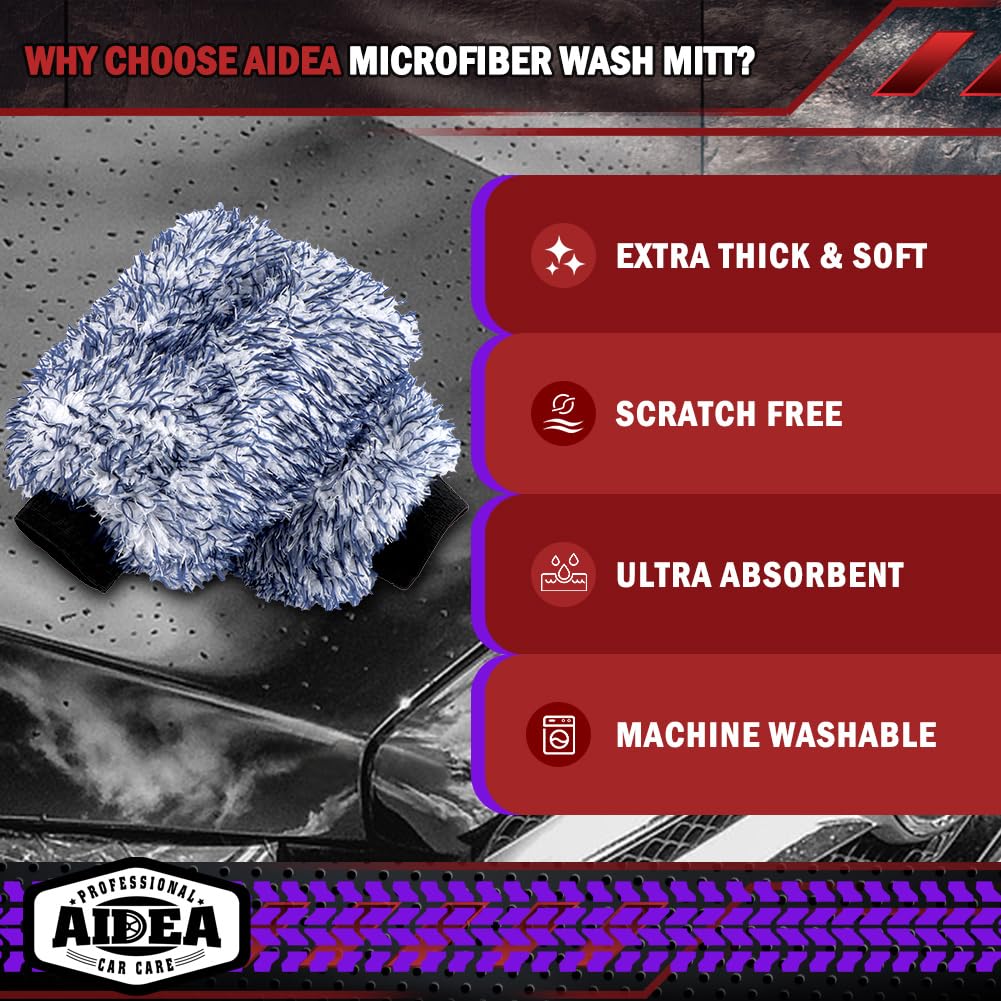 Car Wash Mitt Microfiber (2 Count)