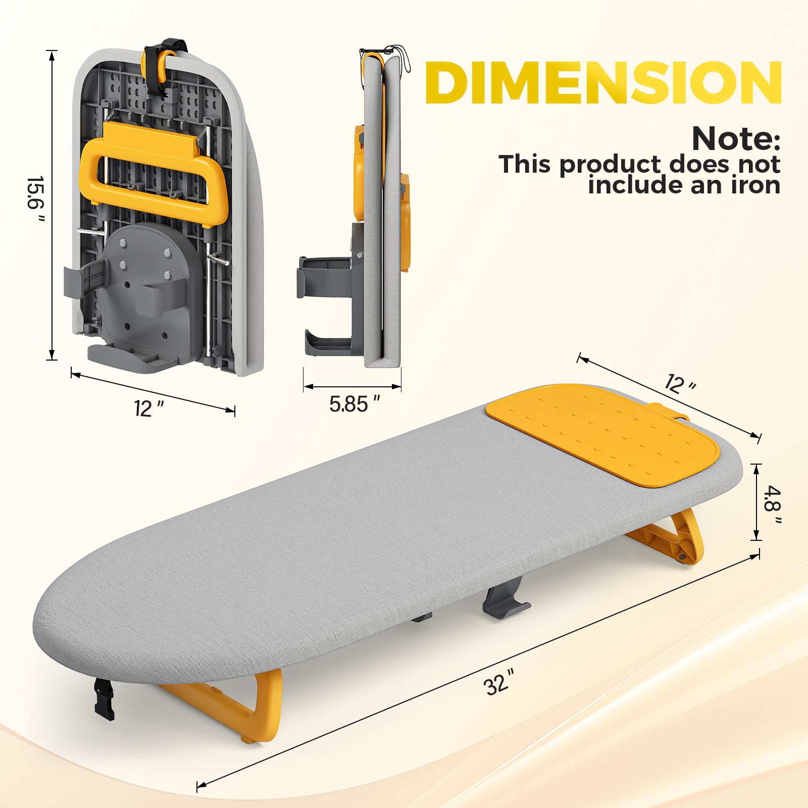 Small Ironing Board with Iron Holder