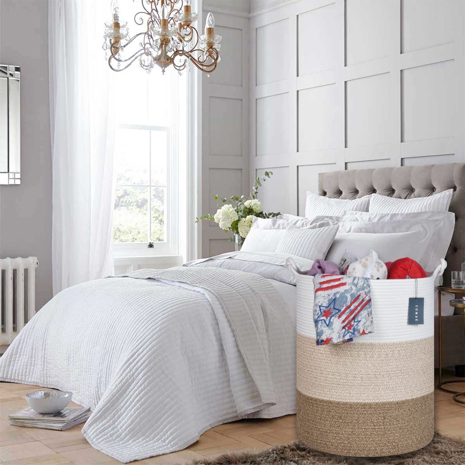 Tall Woven Blanket & Laundry Basket