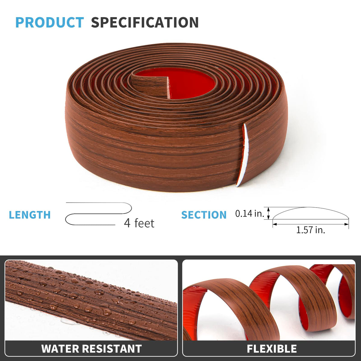 4 ft Vinyl Floor Transition Strip (4 Foot)