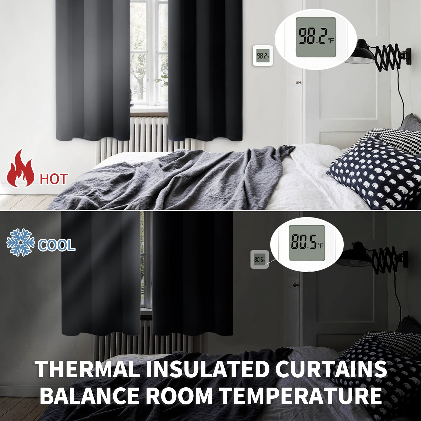 84 Inches Long Blackout Curtains for Bedroom (2 Count)