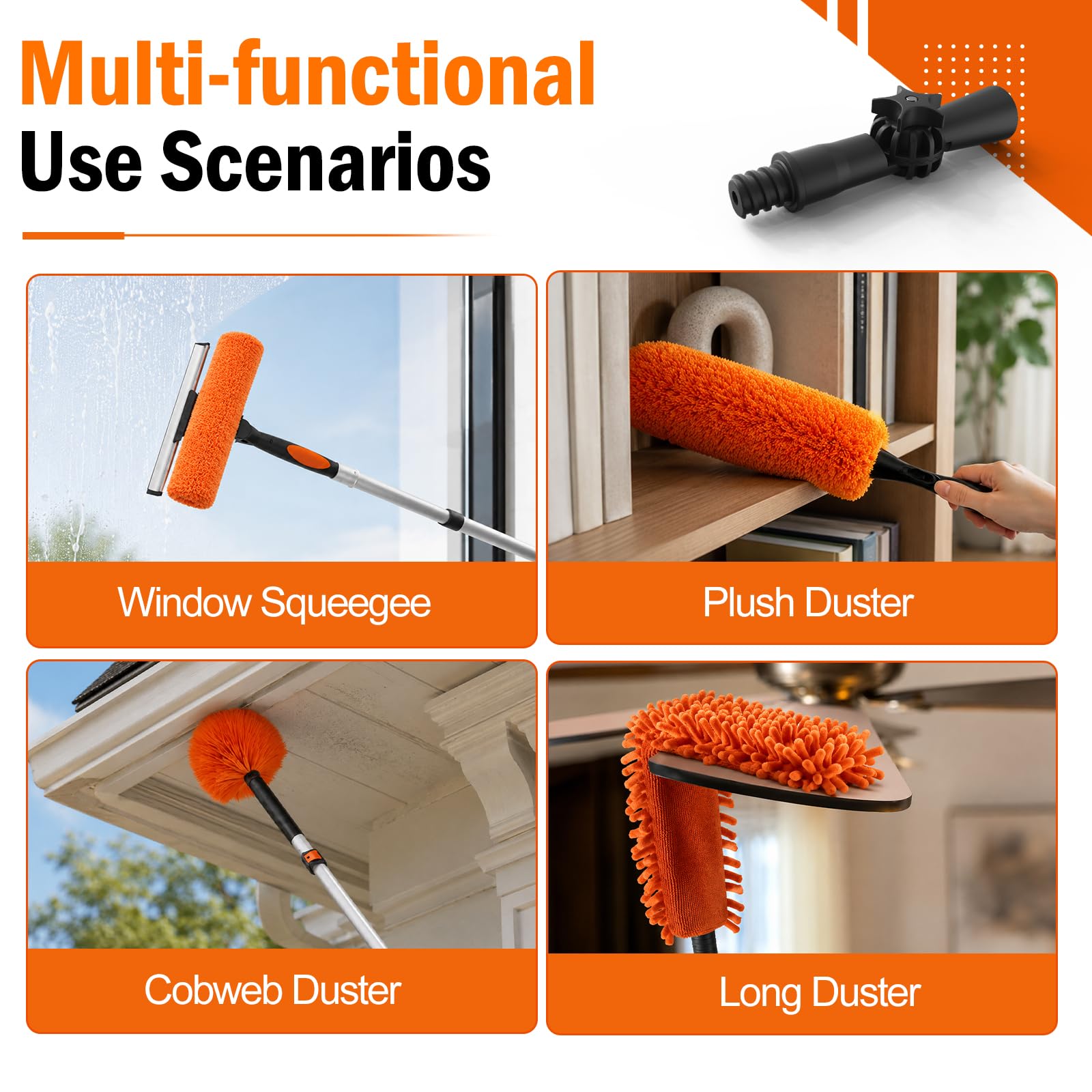 26FT High Reach Duster Cleaning Kit with Extension Pole
