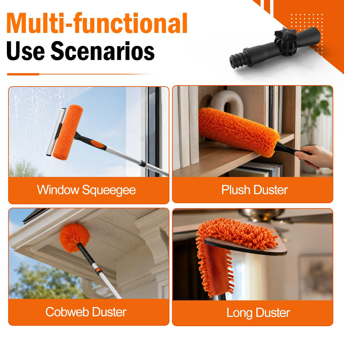 36FT High Reach Duster Cleaning Kit with Extension Pole