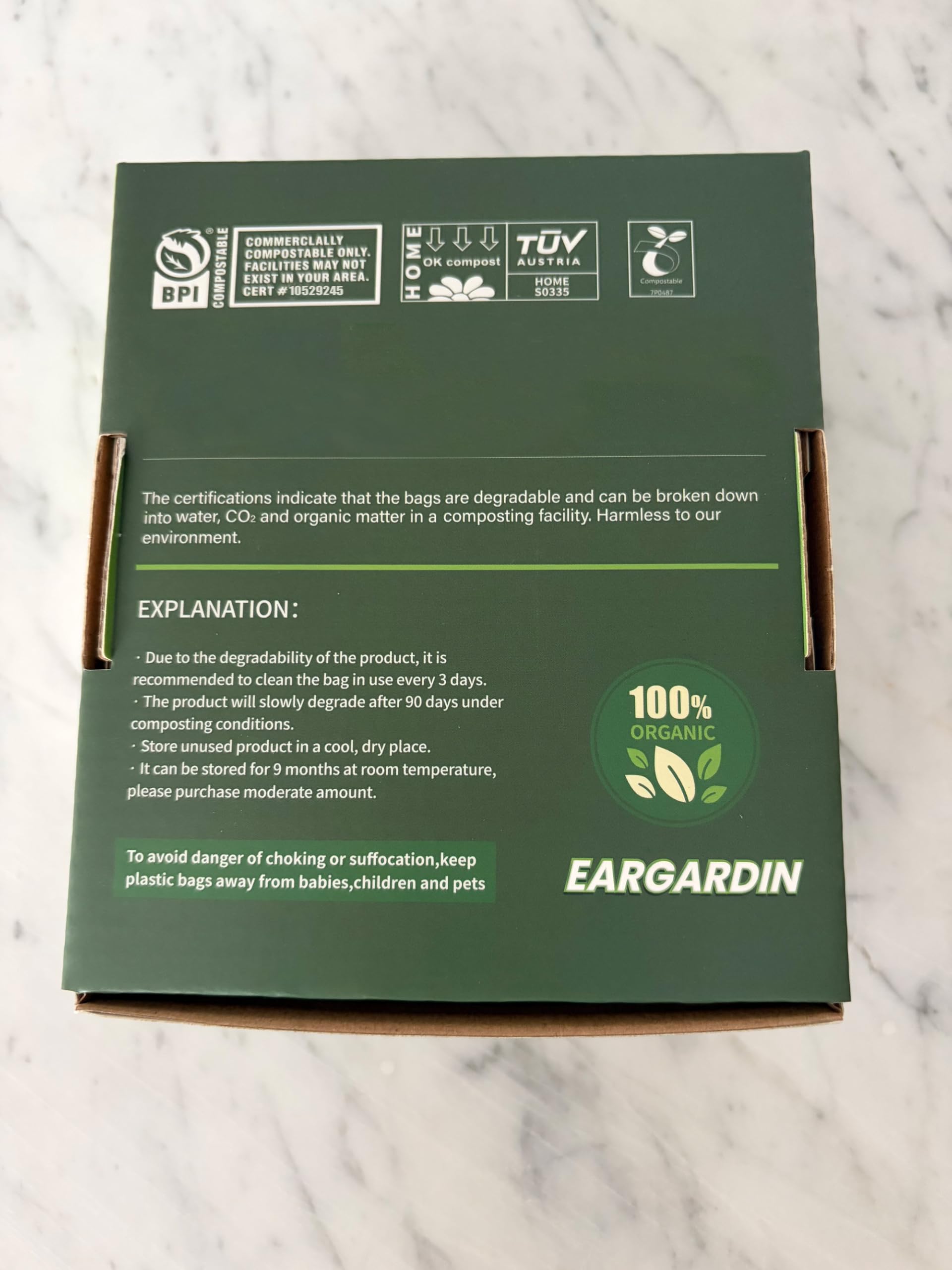 Compostable 8 Gallon Trash Bags Compost Small Garbage Bag Extra Thick 0.87 Mil for Kitchen Bathroom BPI Certified 30 Counts