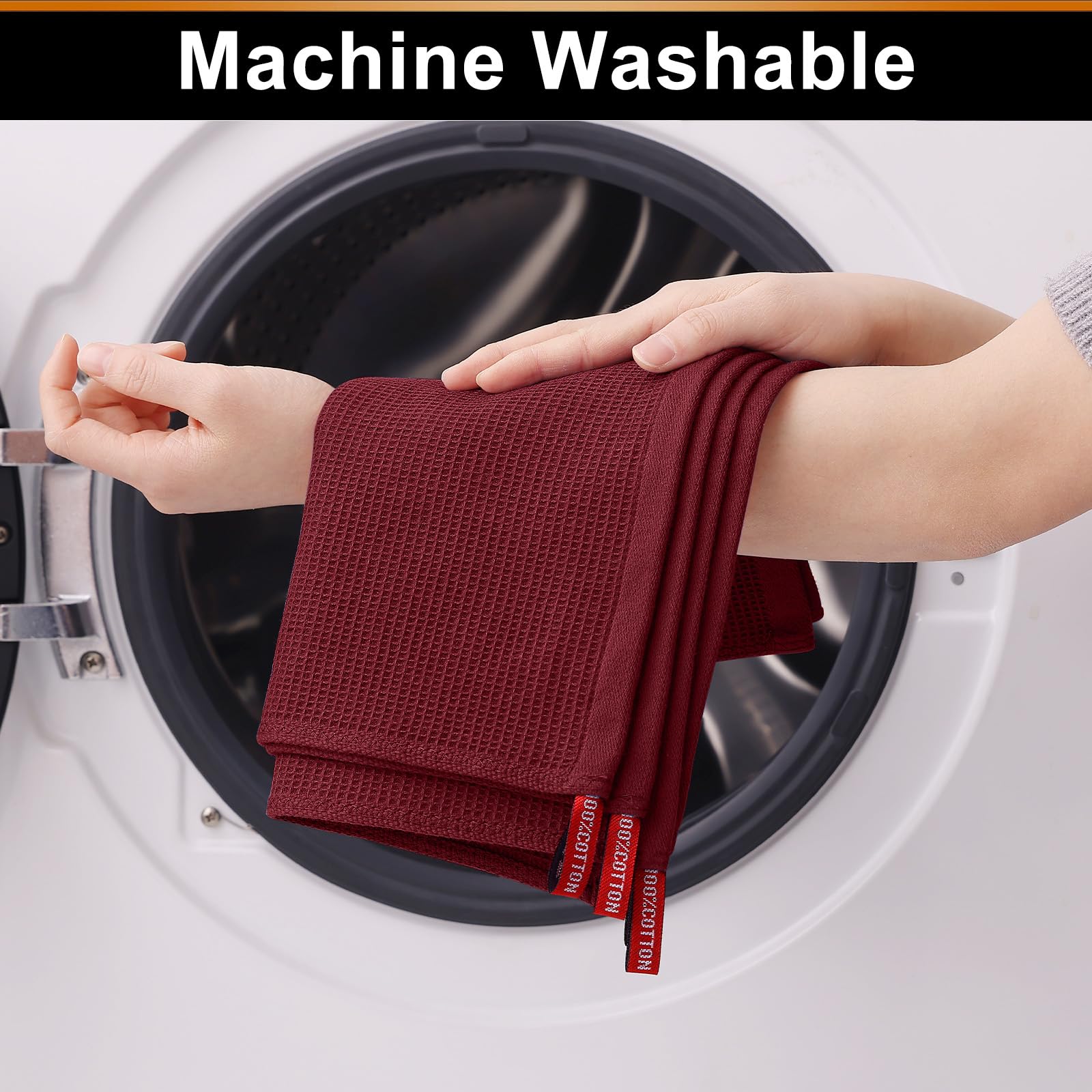 100% Cotton Waffle Weave Dish Cloths (6 Count)