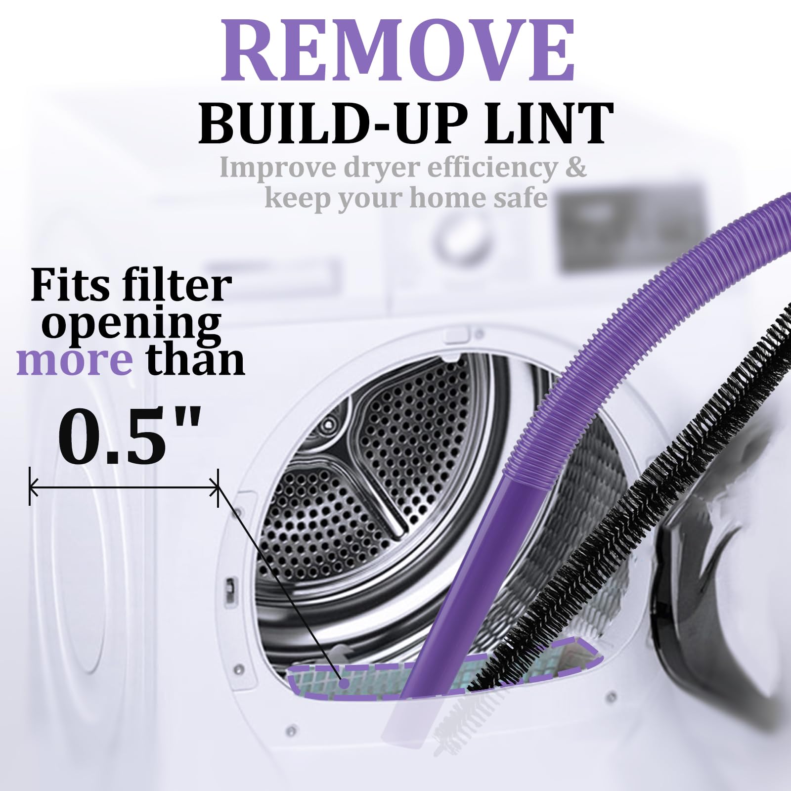 Dryer Vent Lint Vacuum Atttachments for Dyson V15 V15s Gen5 V12 V11 V10 V9 V8 V7 Detect Absolute Cyclone Outsize Slim Vacuum Cleaner Crevice Flexible Dryer Lint Remove Tool Cleaner Kit